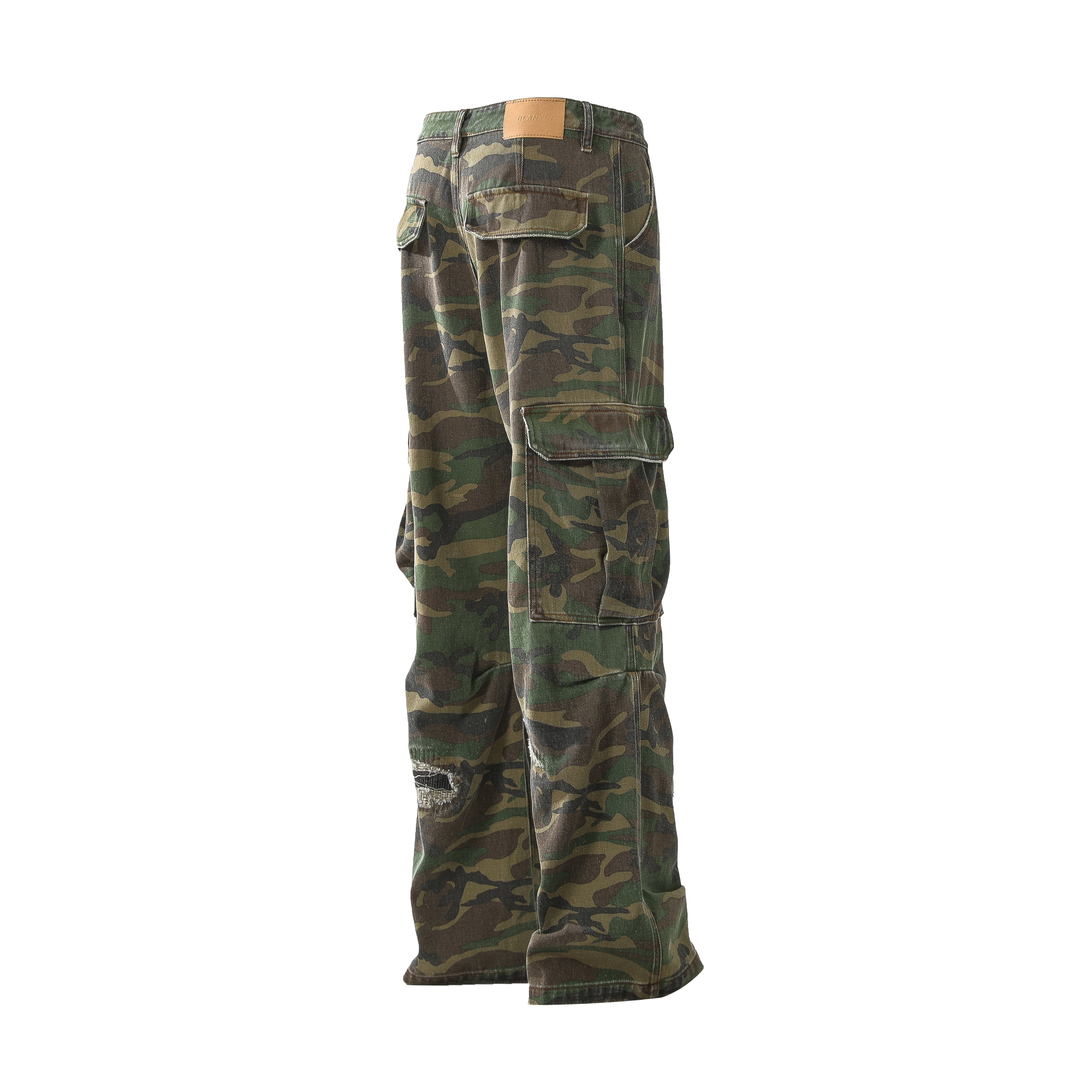 STARRVAINT Distressed Camo Cargo Pants