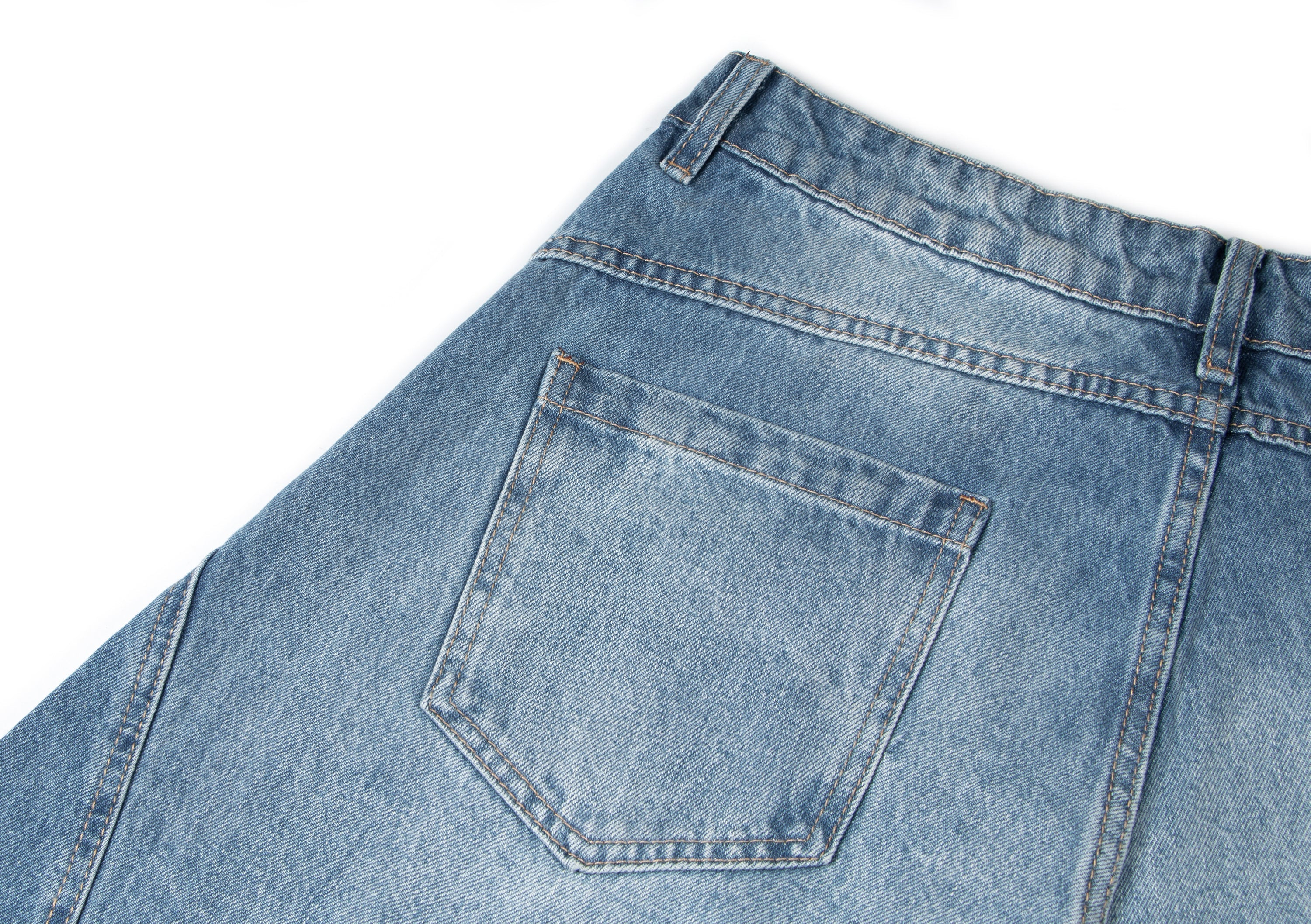 STARRVAINT Distressed Panel Wide-Leg Denim Pants
