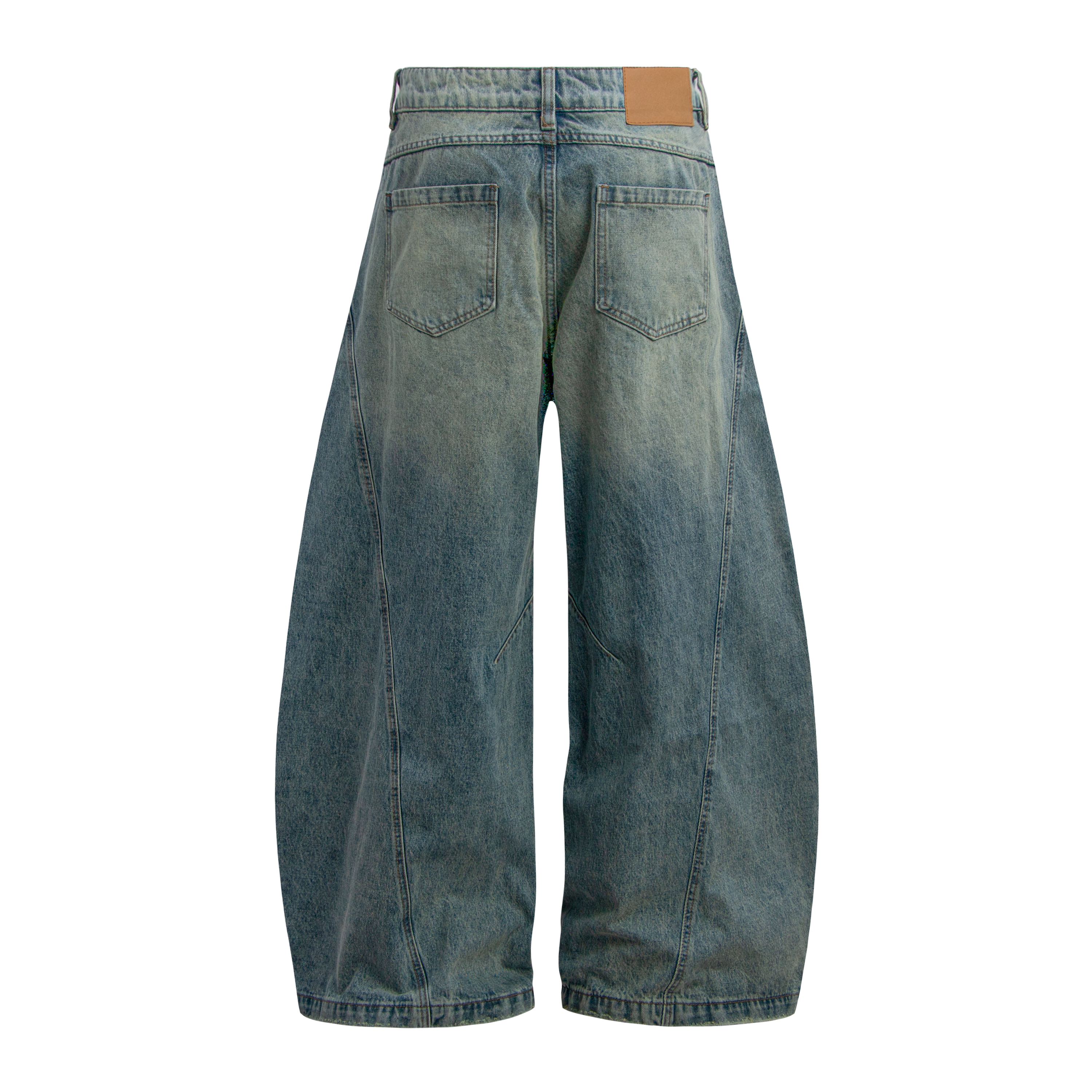 STARRVAINT Distressed Panel Wide-Leg Denim Pants