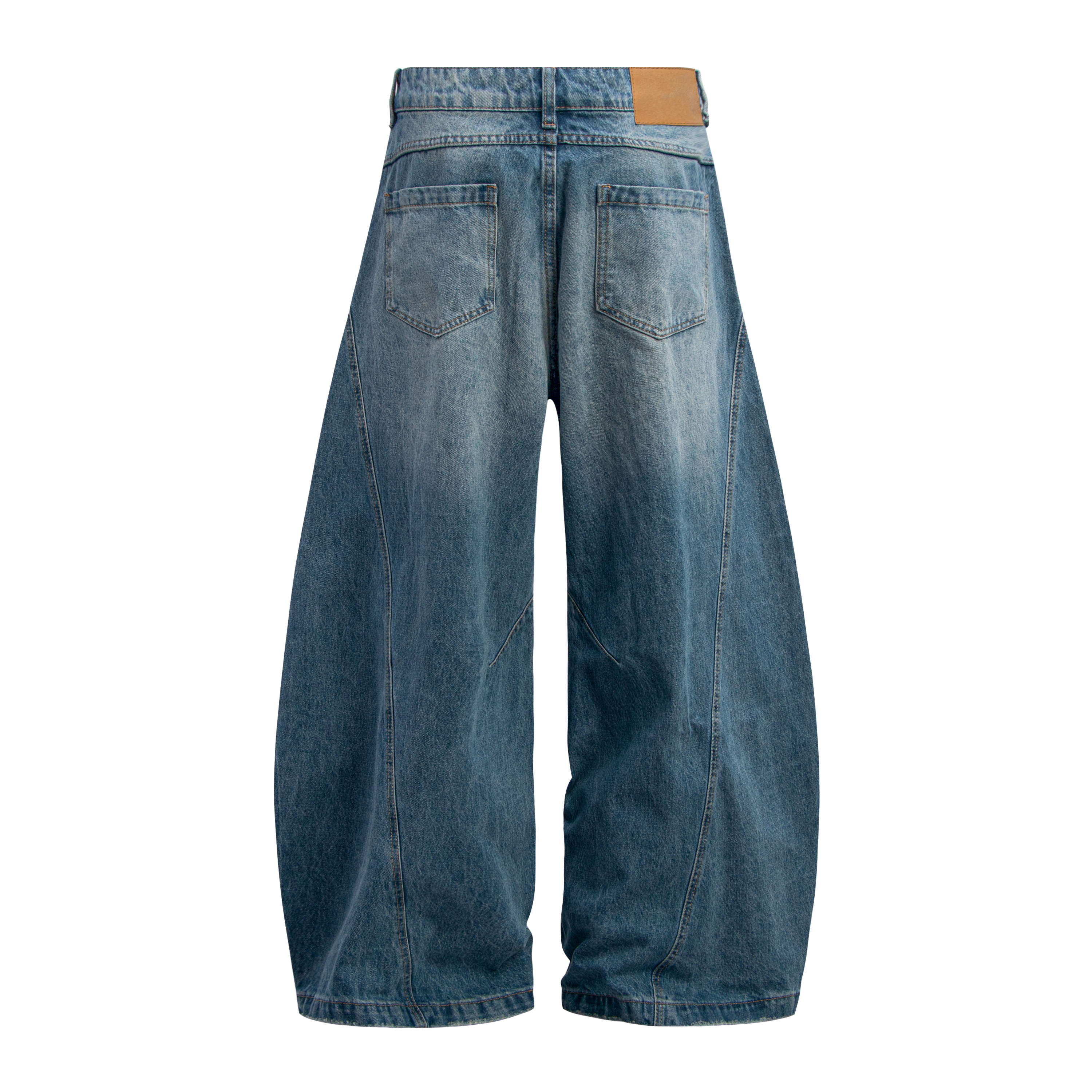 STARRVAINT Distressed Panel Wide-Leg Denim Pants