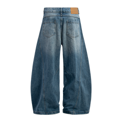 STARRVAINT Distressed Panel Wide-Leg Denim Pants