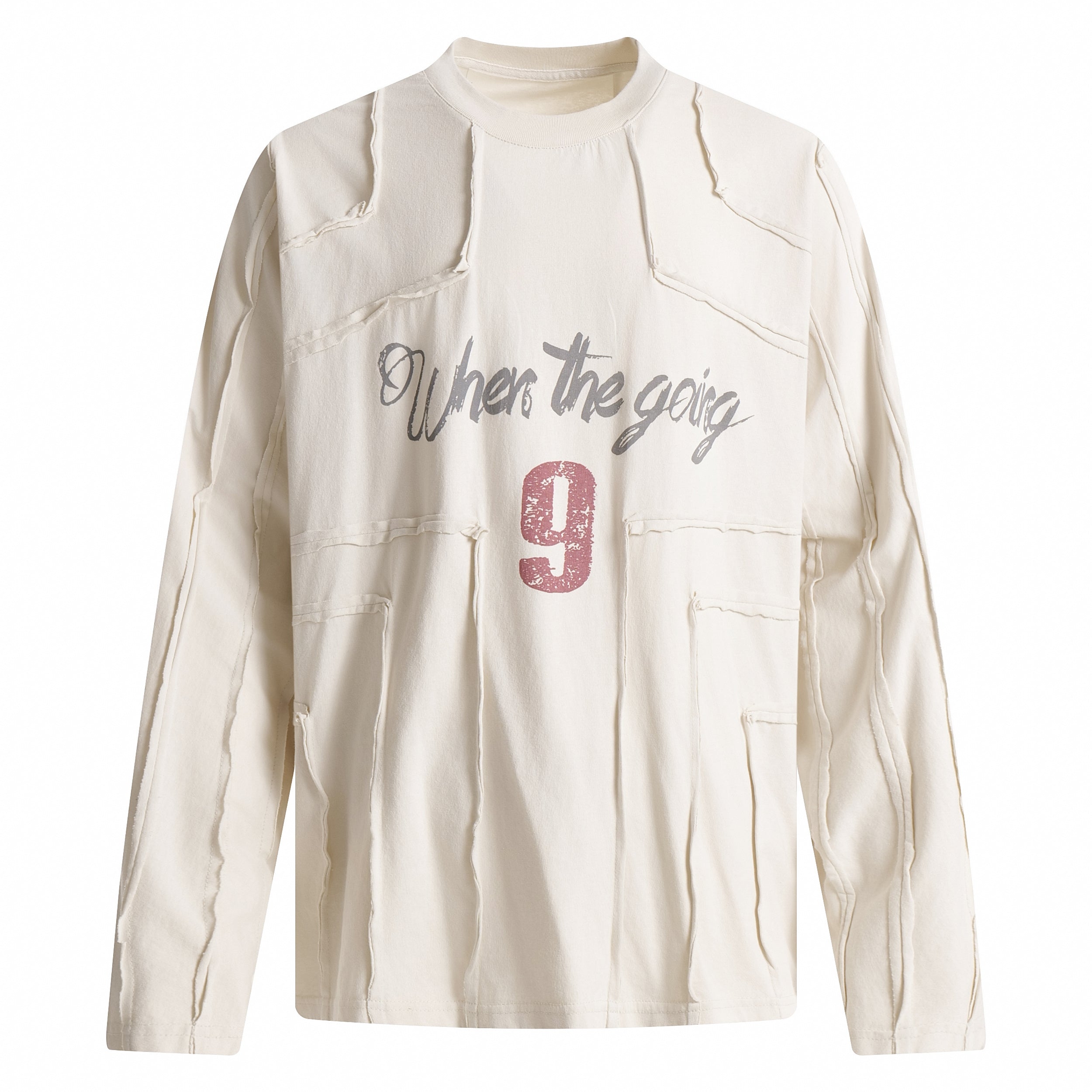 STARRVAINT Deconstructed Patchwork Graphic Long Sleeve Tee