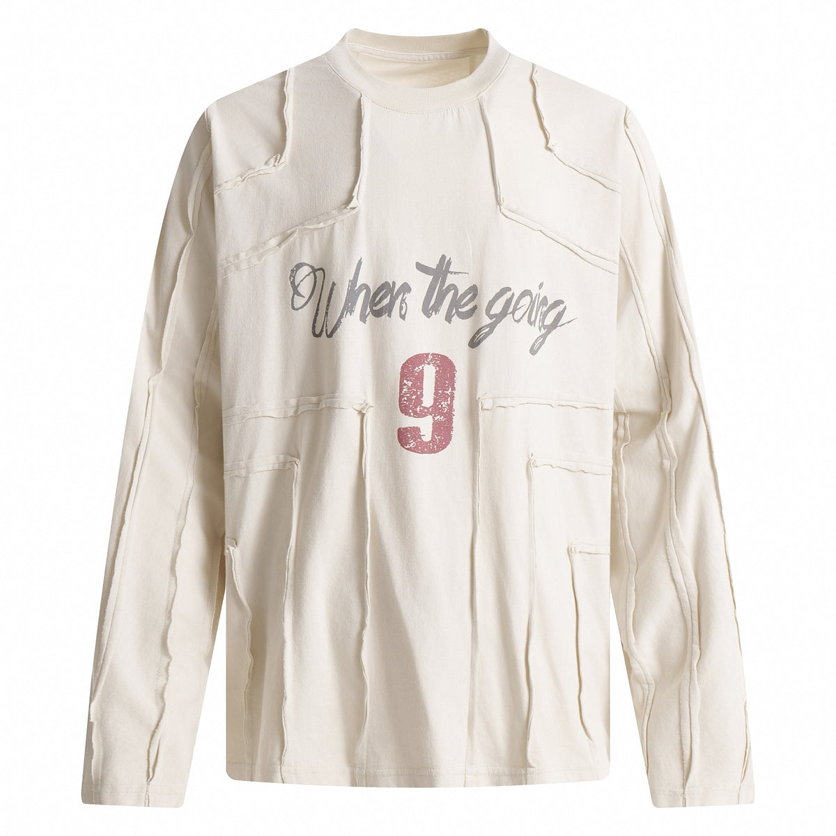 STARRVAINT Deconstructed Patchwork Graphic Long Sleeve Tee