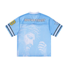 STARRVAINT “God We Trust” Mesh Jersey T-Shirt