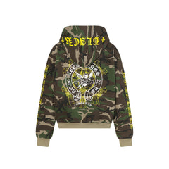 STARRVAINT Camo Angel Graphic Zip Hoodie