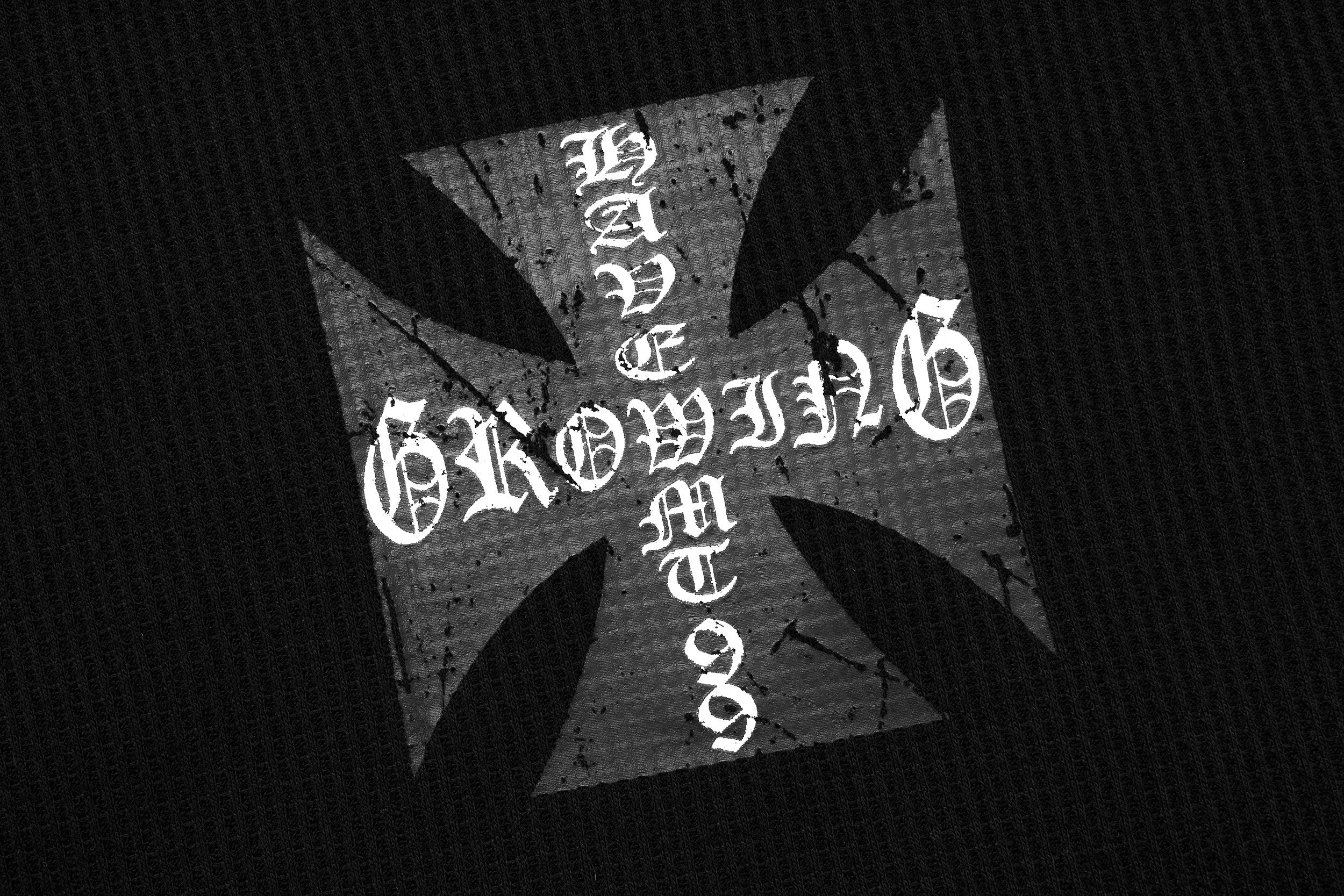STARRVAINT Layered Gothic Cross Long Sleeve Tee