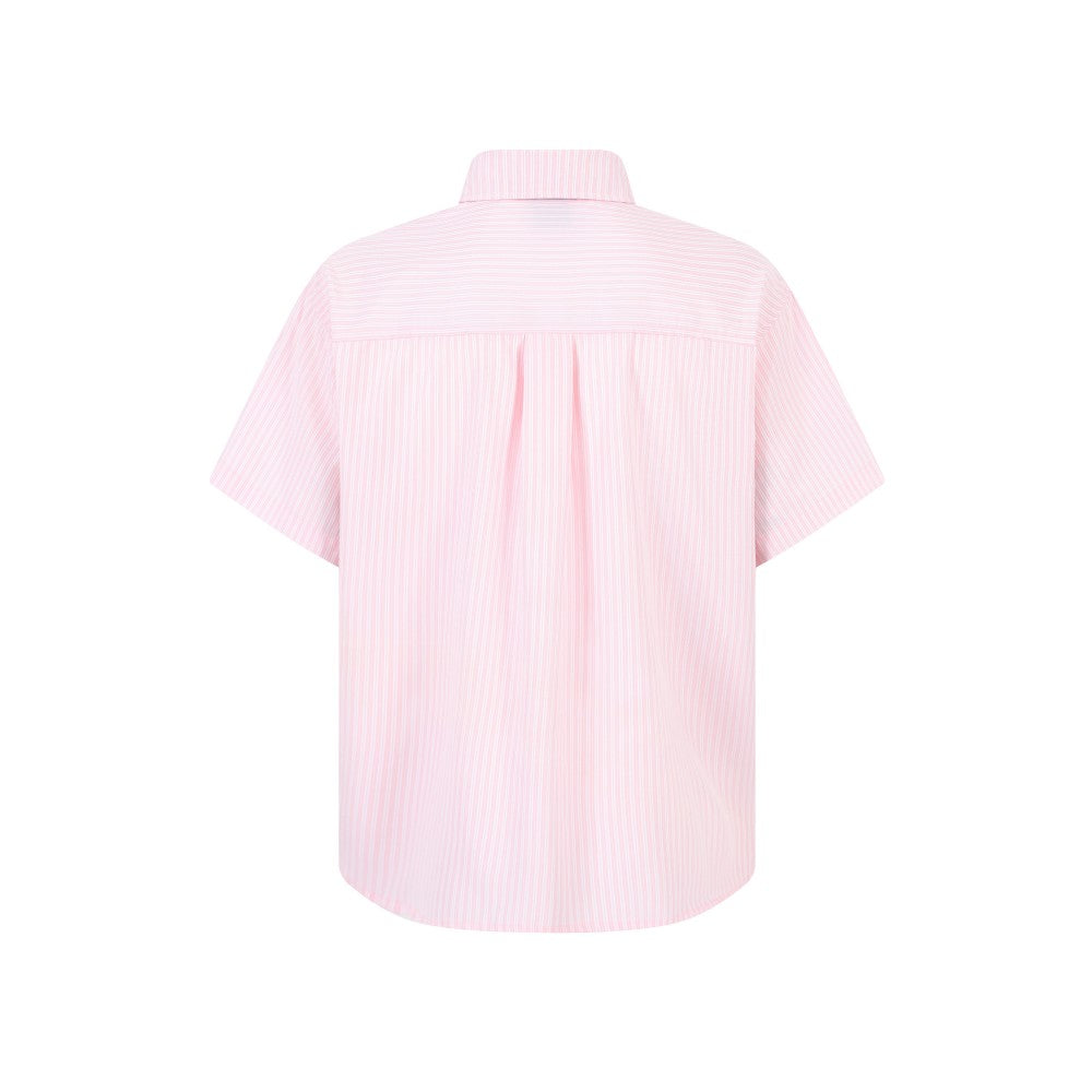 STARRVAINT “Puppy For You” Striped Short-Sleeve Shirt