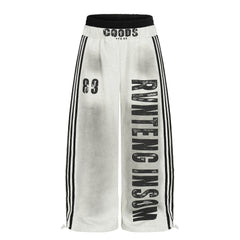 STARRVAINT Bold Letter Stripe Track Pants