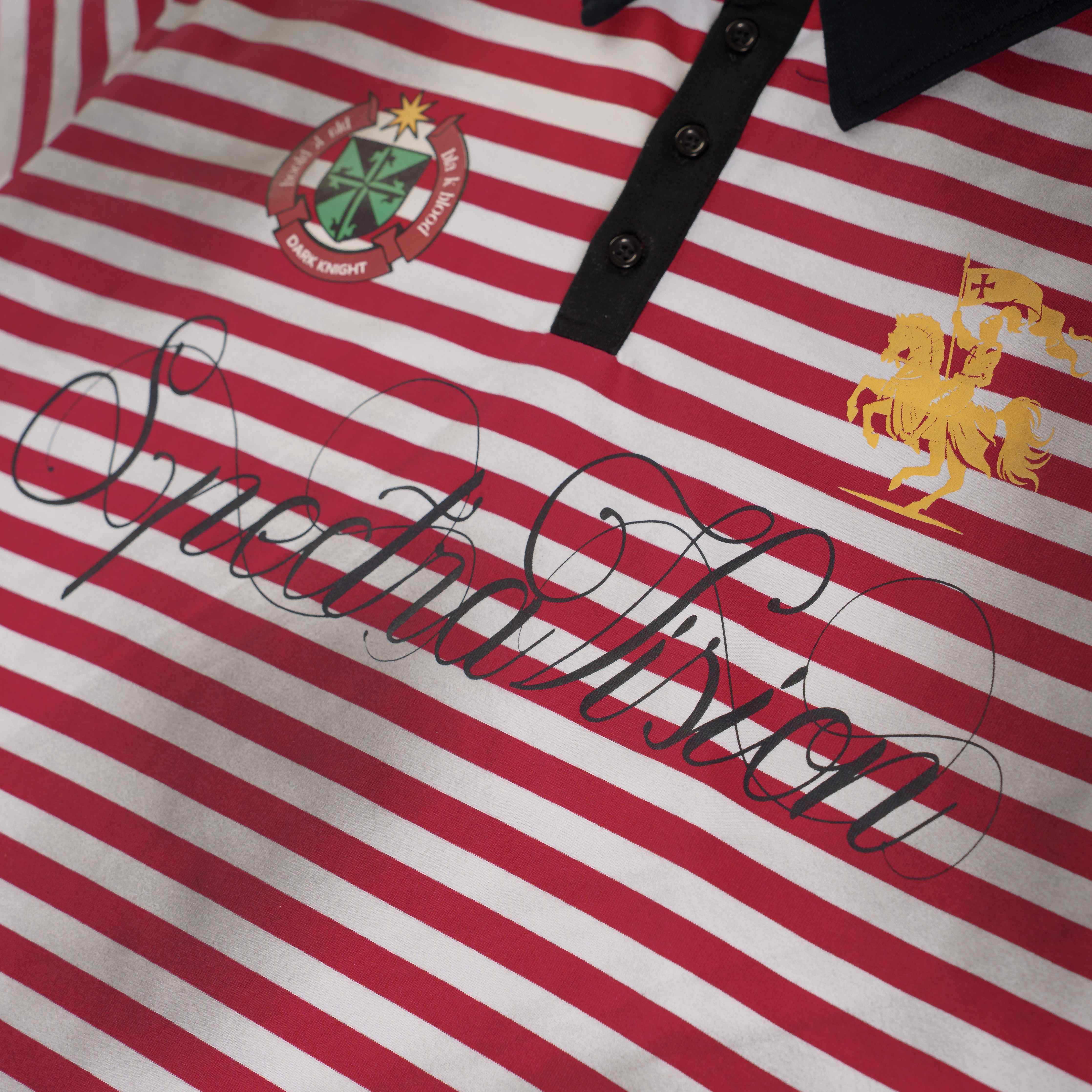 STARRVAINT “Stripe Crest Polo Tee”