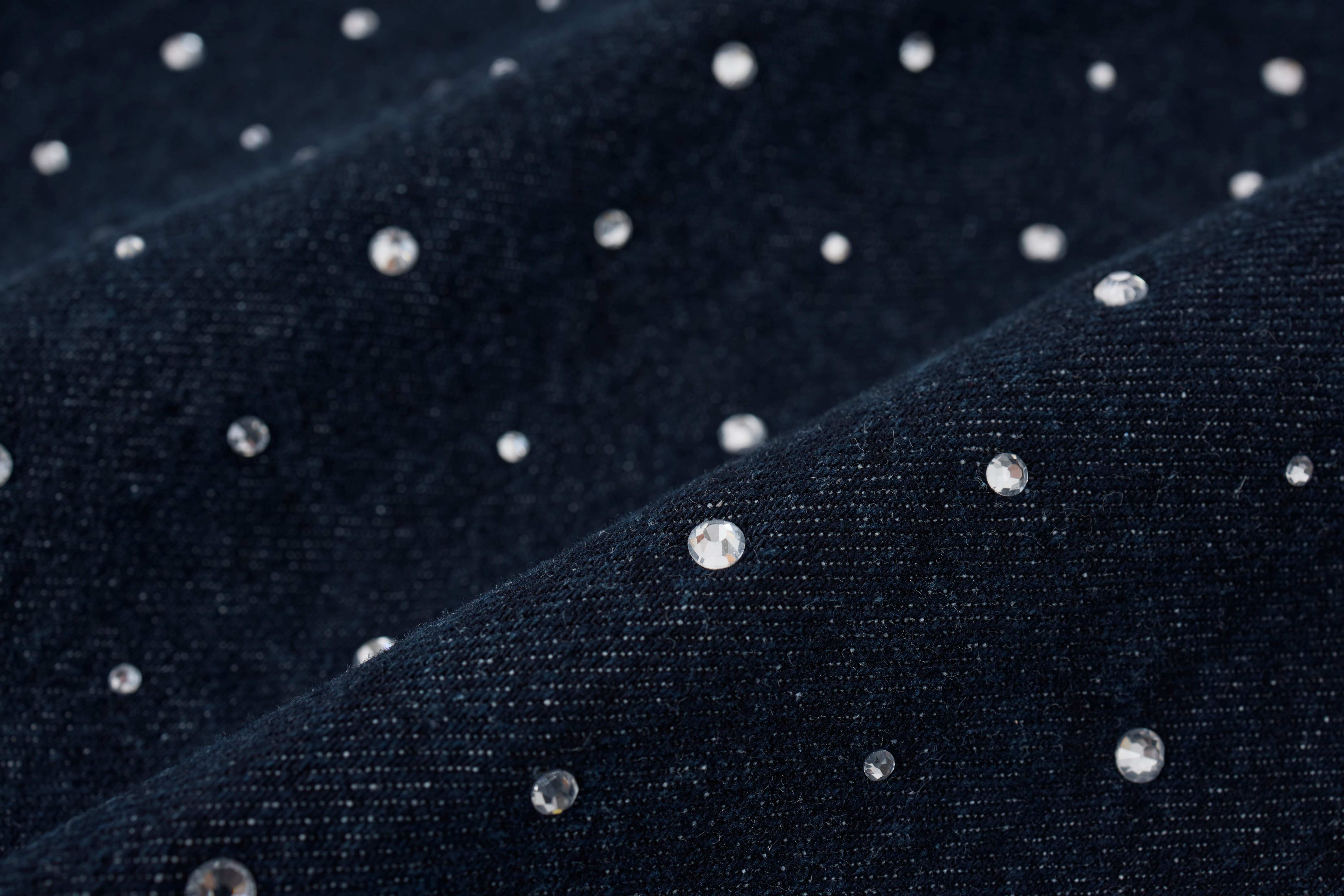 STARRVAINT Pearl Studded Denim Shorts