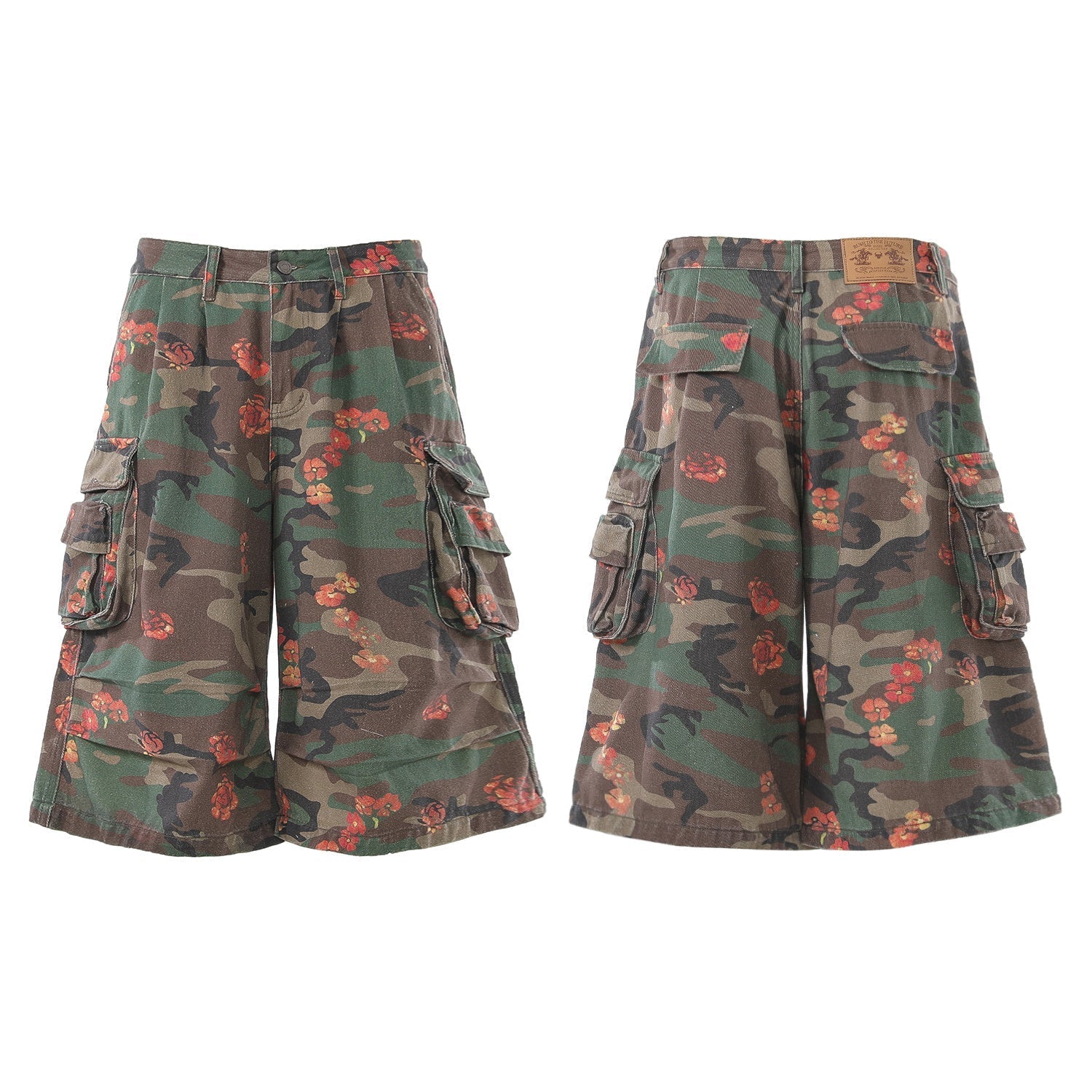 STARRVAINT “Floral Camo Cargo Shorts”
