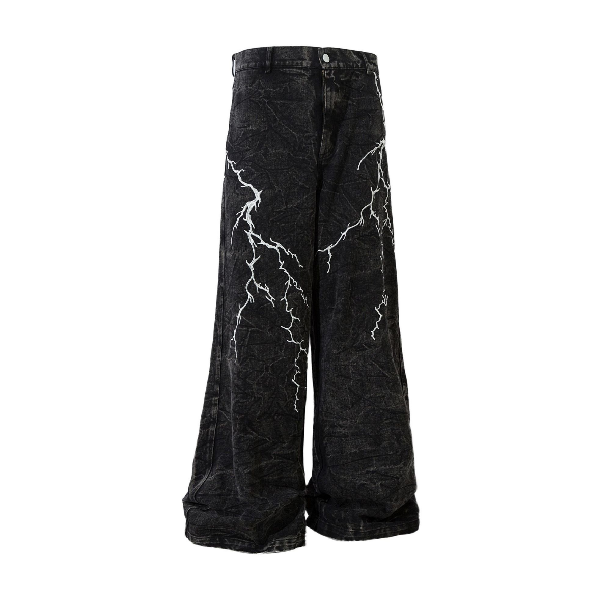 STARRVAINT Crinkle Lightning Wide-Leg Jeans