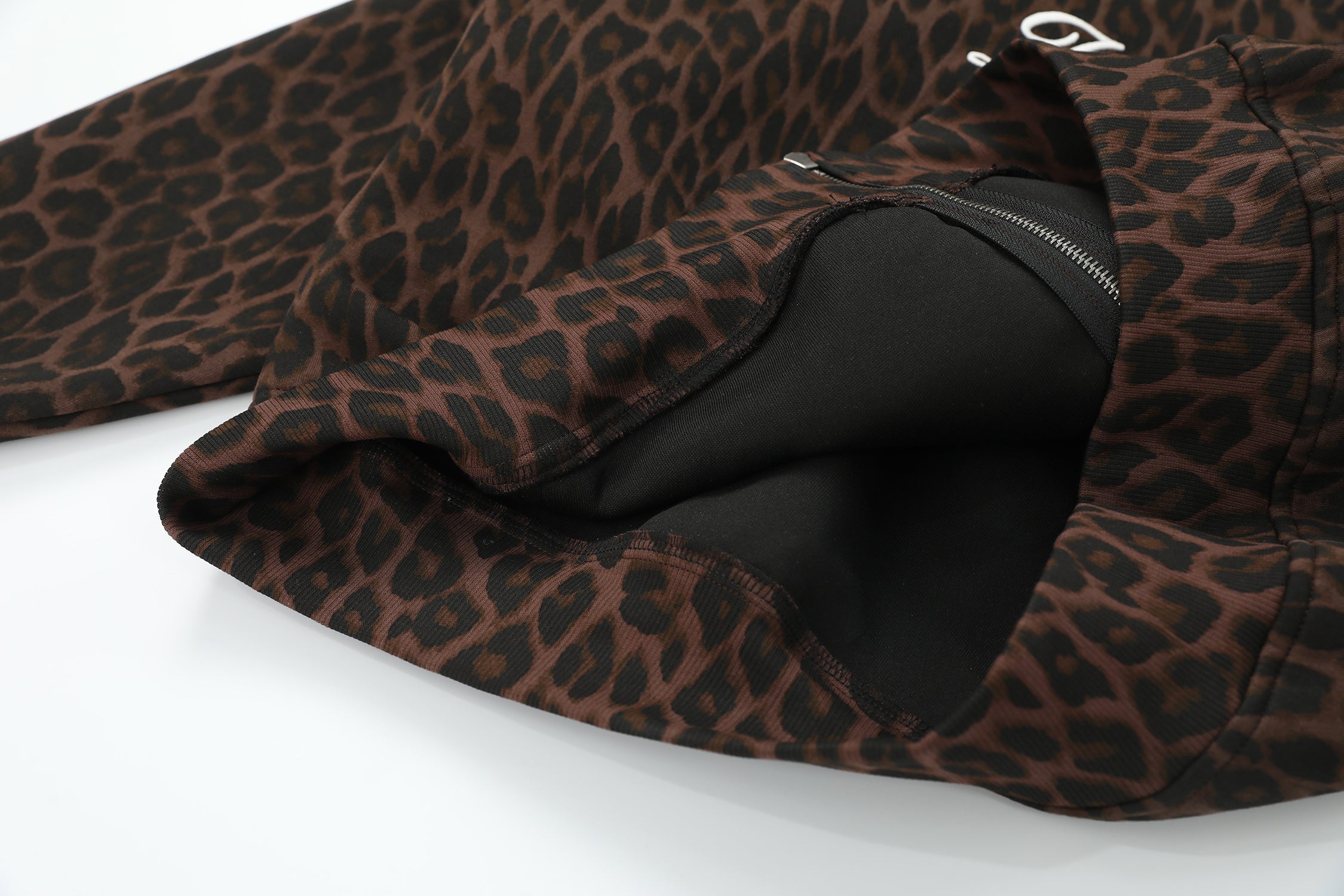 STARRVAINT Leopard Crest Zip Hoodie