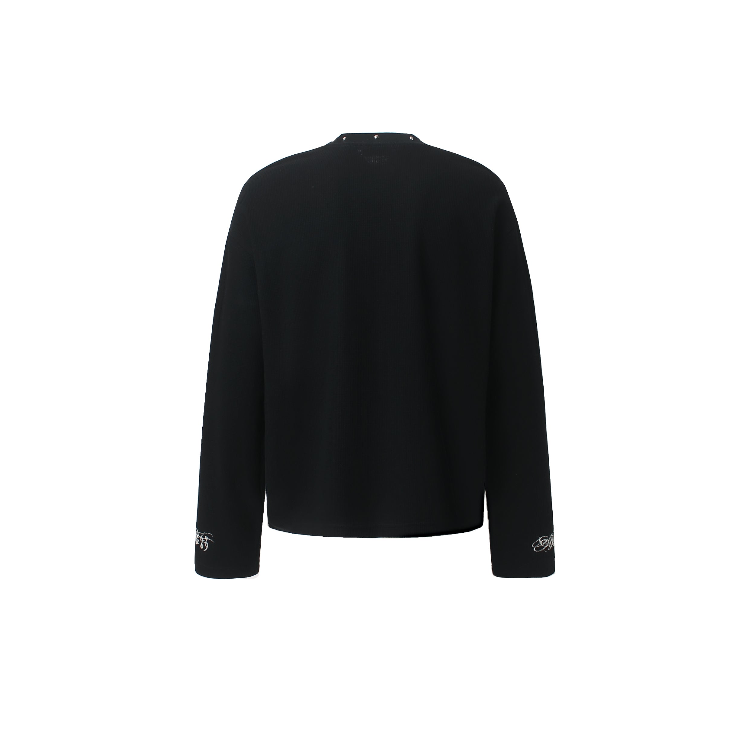 STARRVAINT Leopard Cross Waffle Long Sleeve