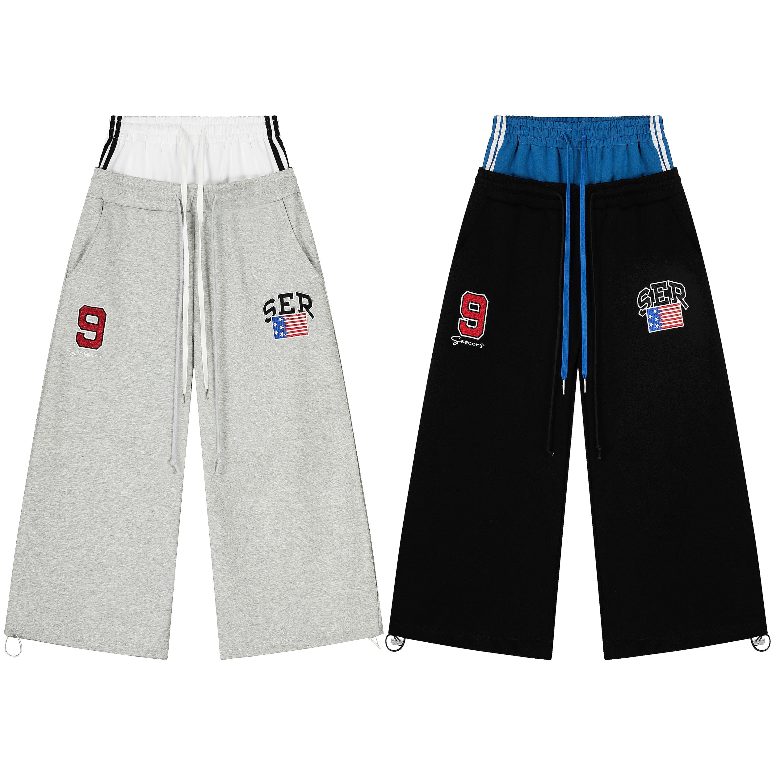 STARRVAINT Varsity Patch Wide-Leg Sweatpants