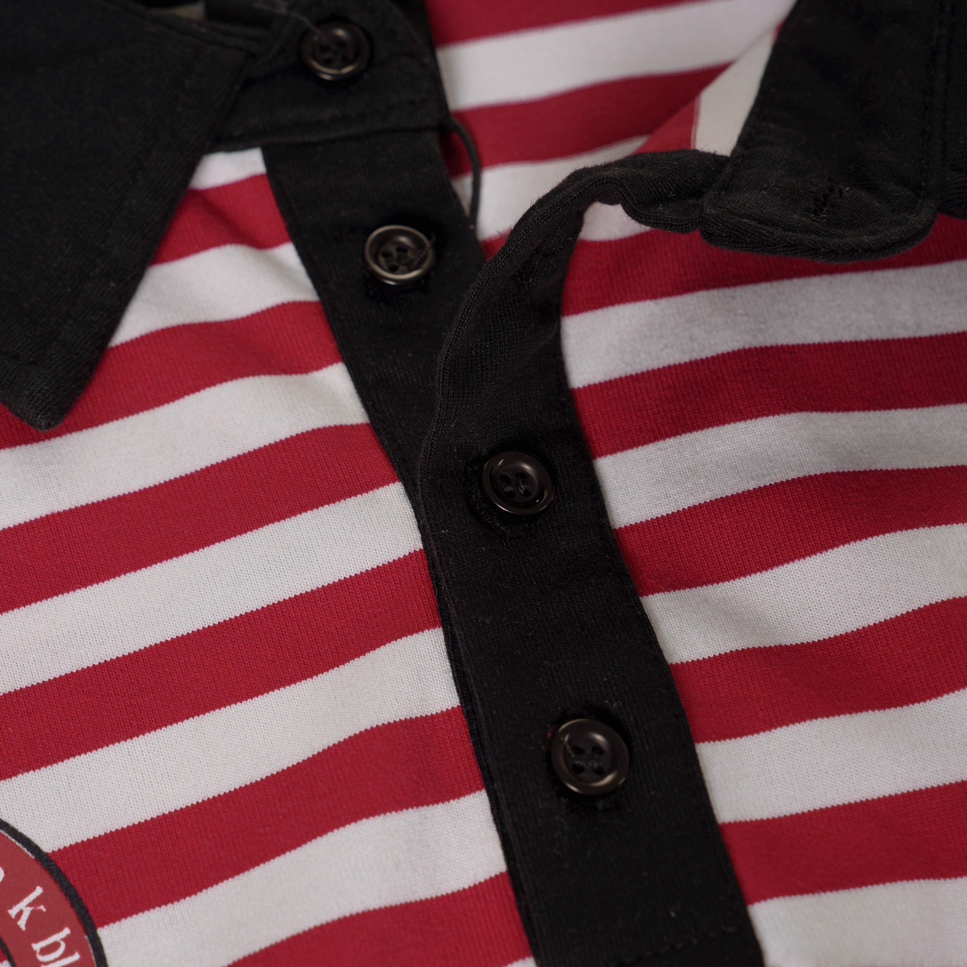 STARRVAINT “Stripe Crest Polo Tee”