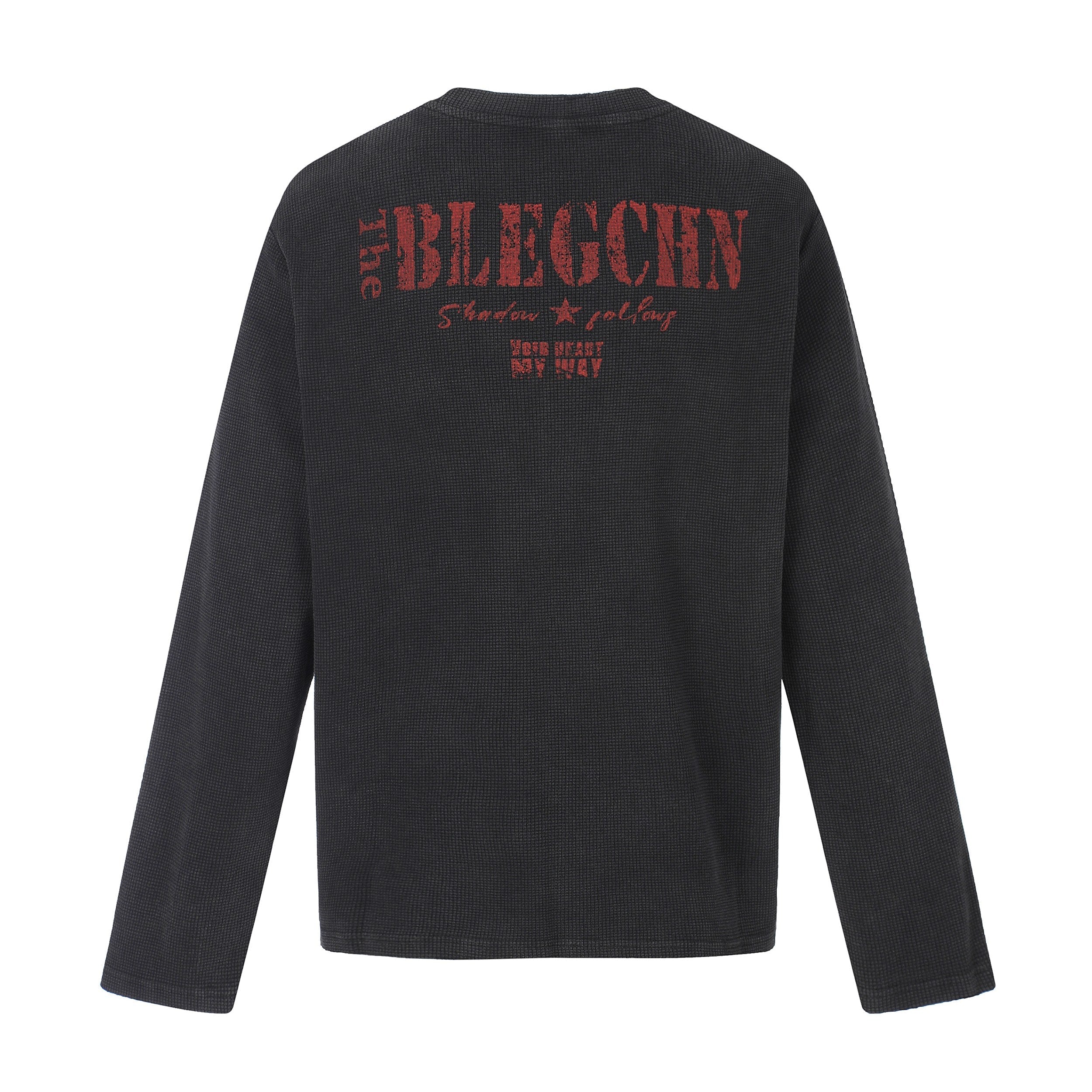 STARRVAINT Vintage Graphic Waffle Long Sleeve Tee