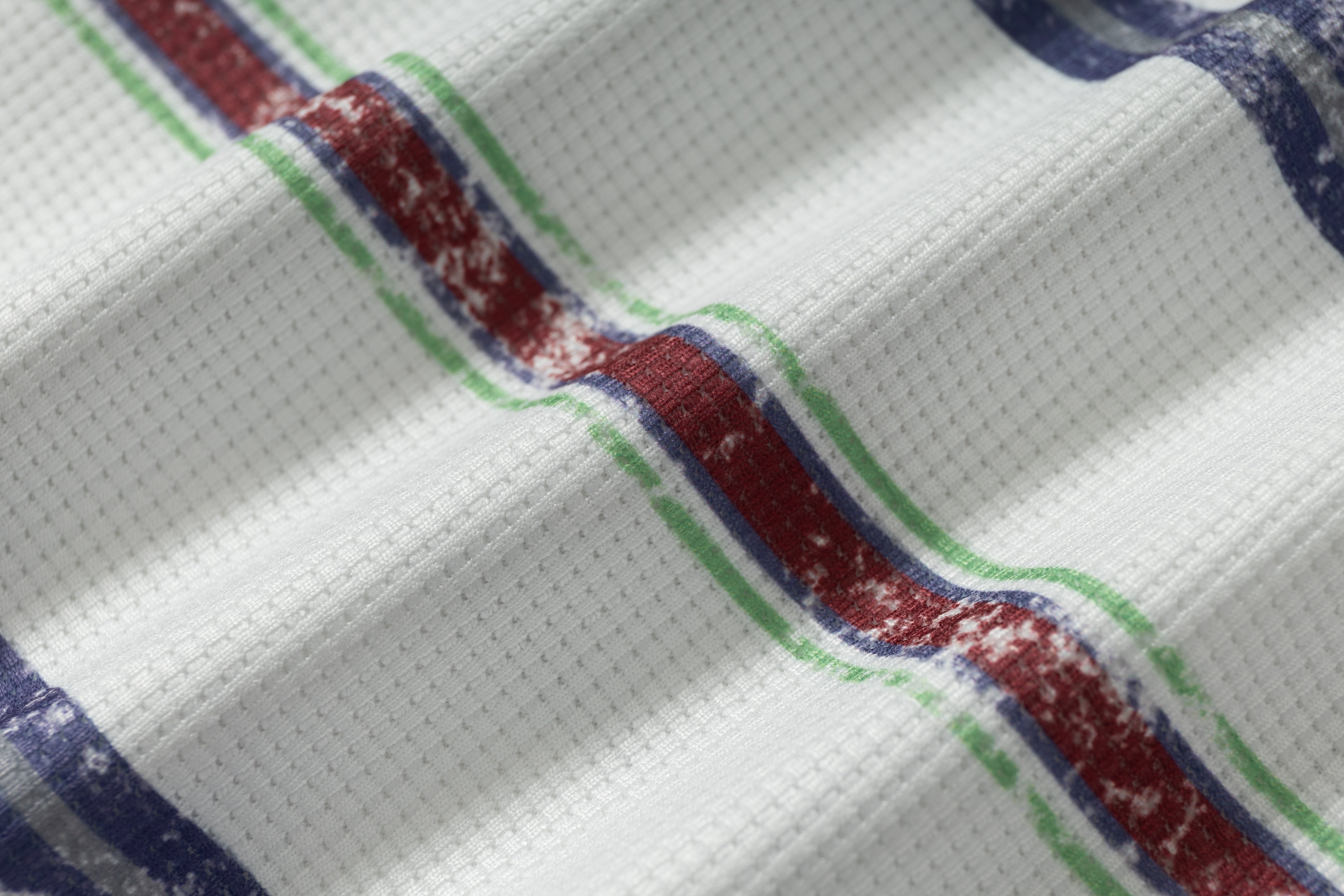 STARRVAINT Abstract Stripe Long-Sleeve Polo Shirt