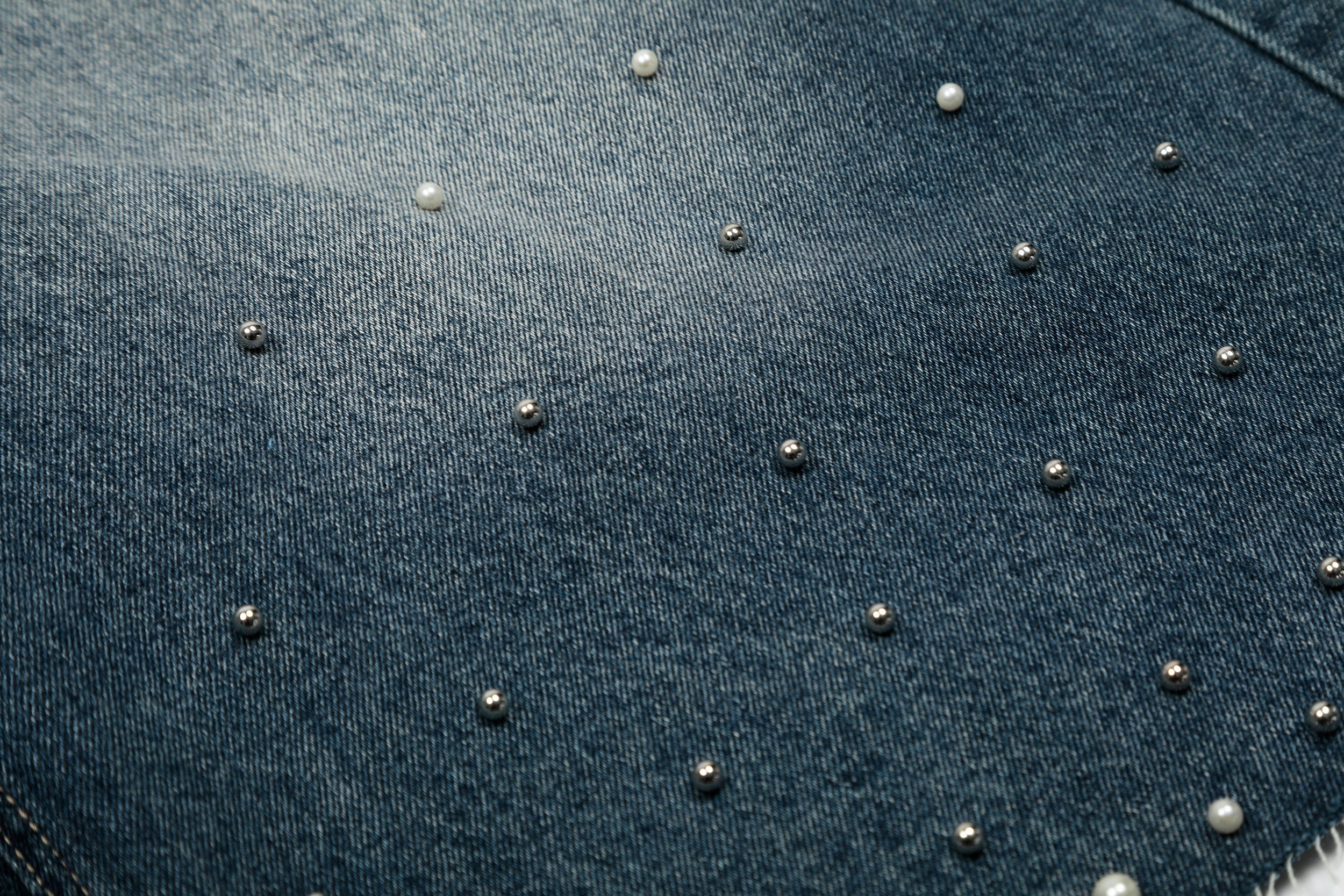 STARRVAINT Studded Denim Shorts