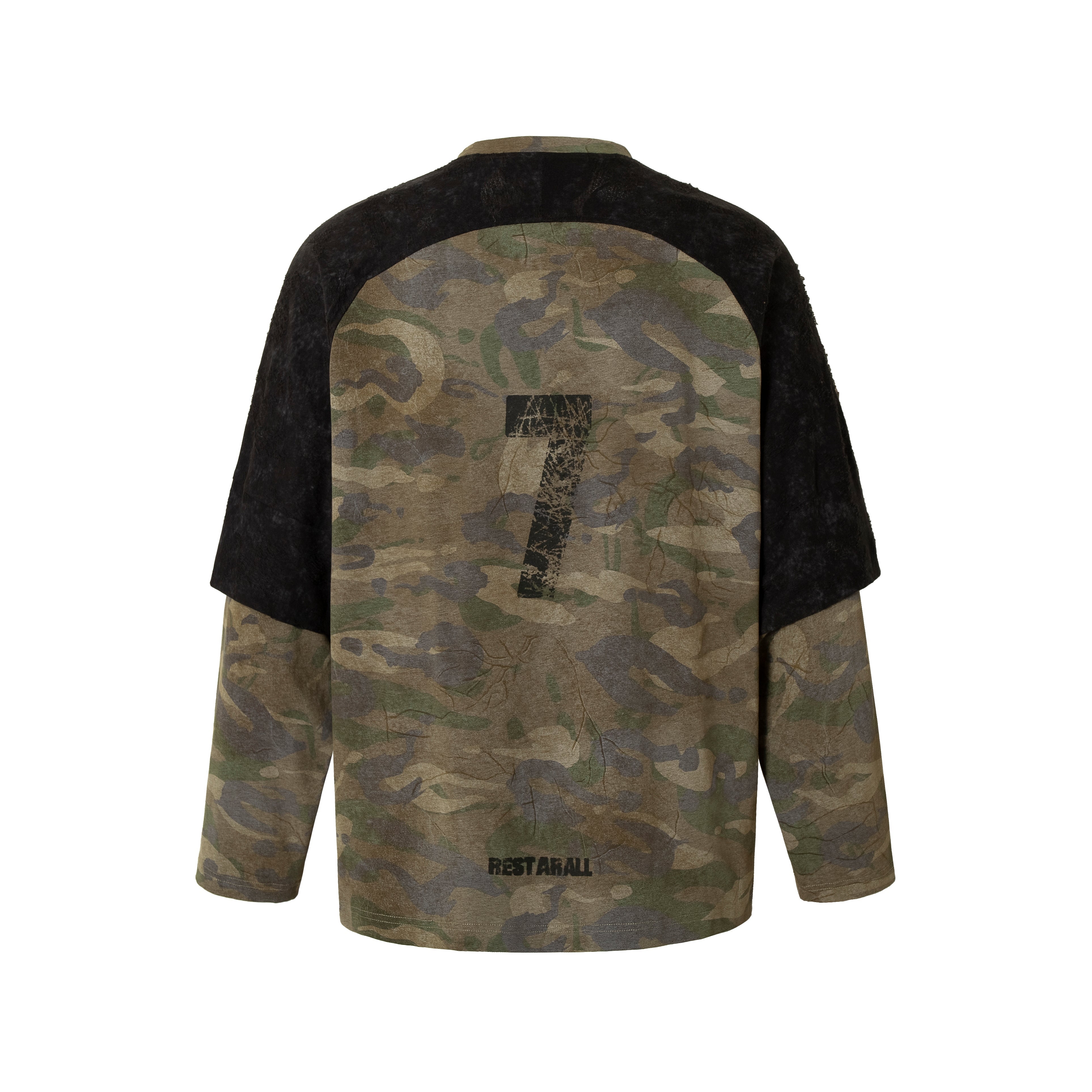 STARRVAINT Camo Patchwork Long Sleeve Tee