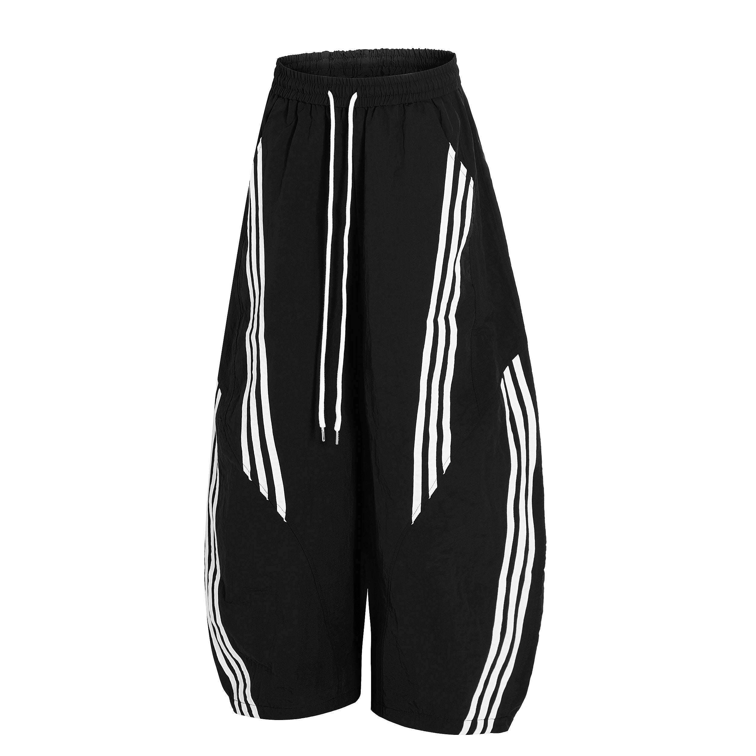 STARRVAINT Nylon Multi-Stripe Track Wide-Leg Pants