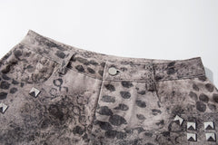 STARRVAINT “Grunge Cross Washed Denim Shorts”