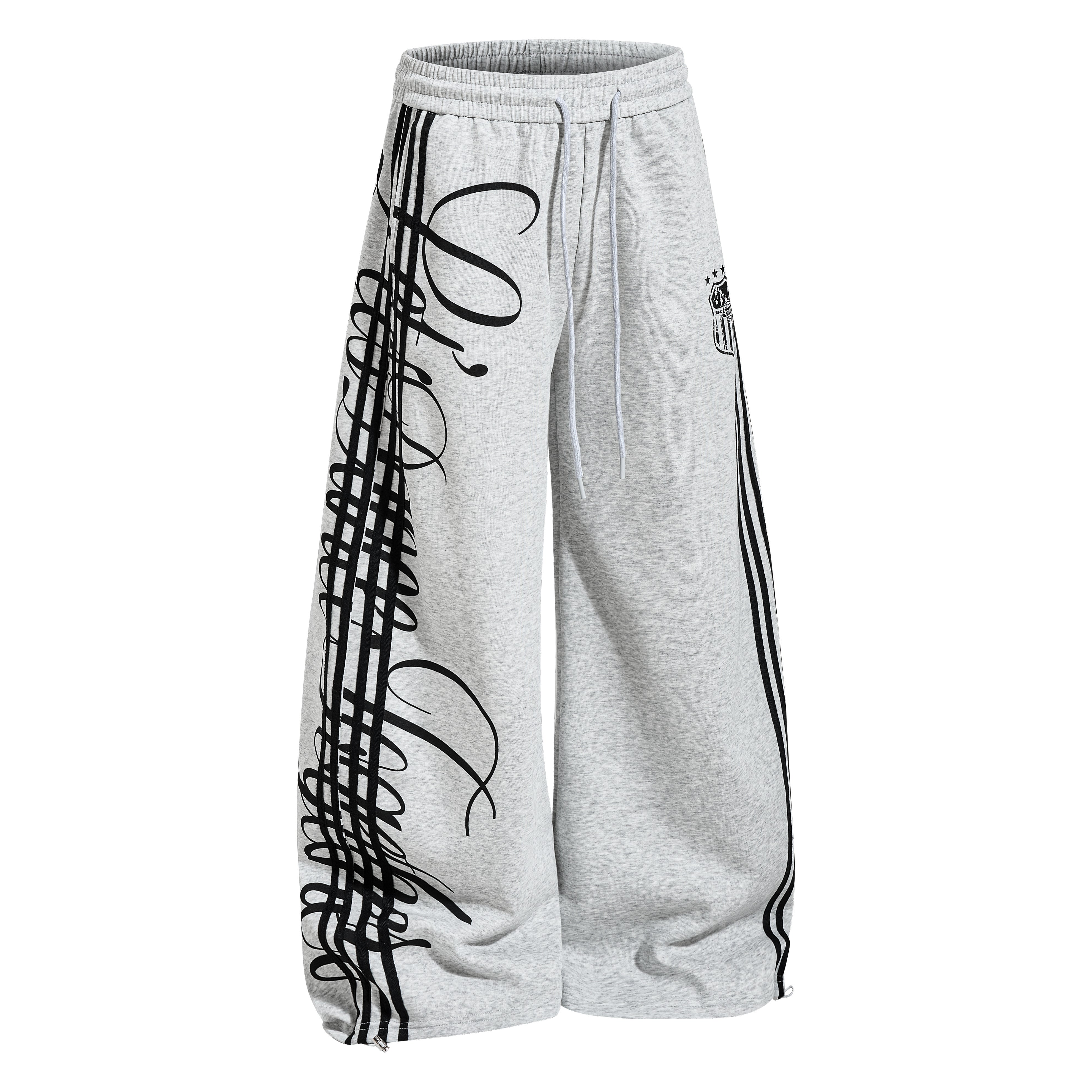 STARRVAINT Script Stripe Wide-Leg Sweatpants