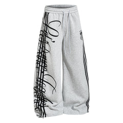 STARRVAINT Script Stripe Wide-Leg Sweatpants