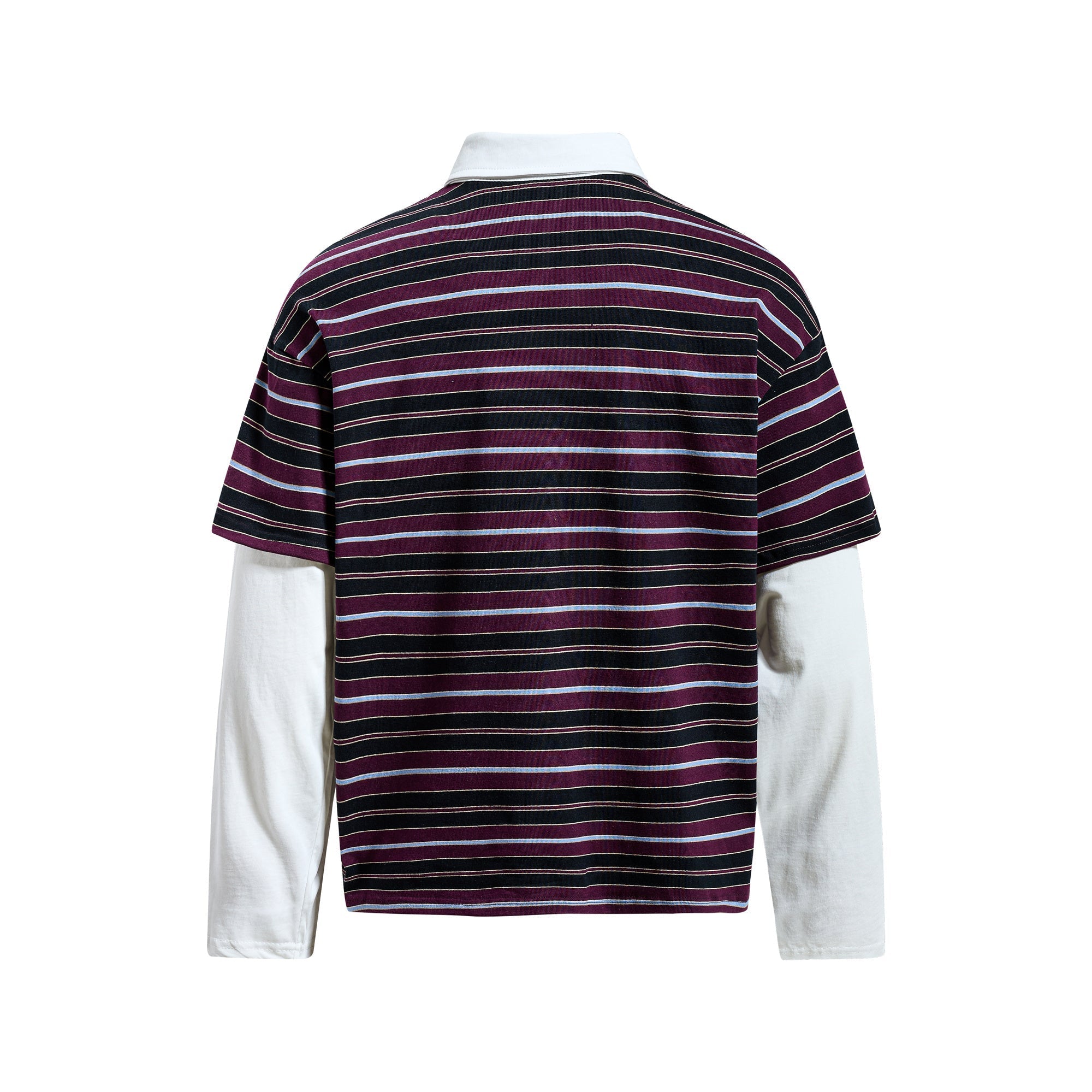 STARRVAINT Striped Graphic Layered Polo