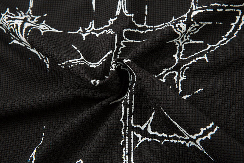 STARRVAINT Vampire Graphic Layered Polo Long Sleeve