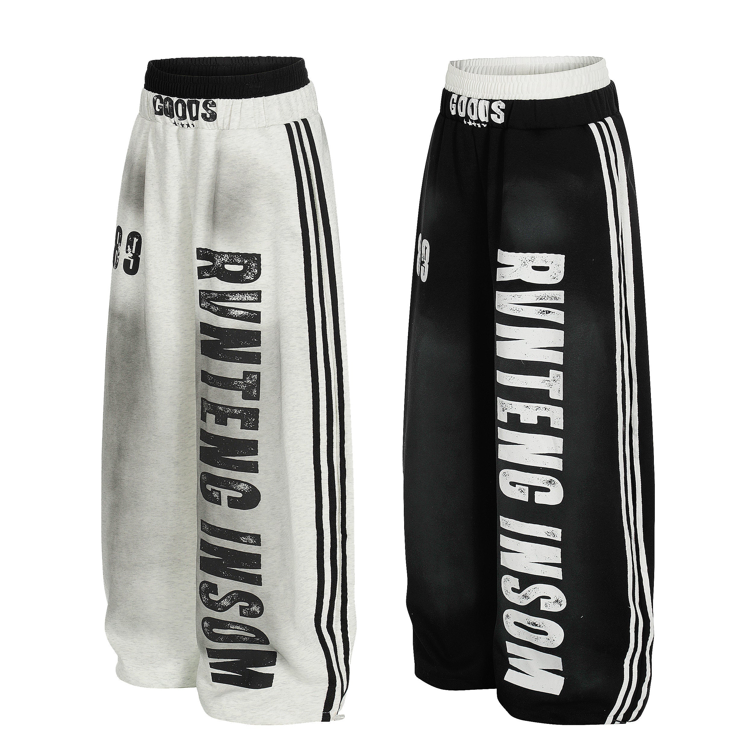 STARRVAINT Bold Letter Stripe Track Pants