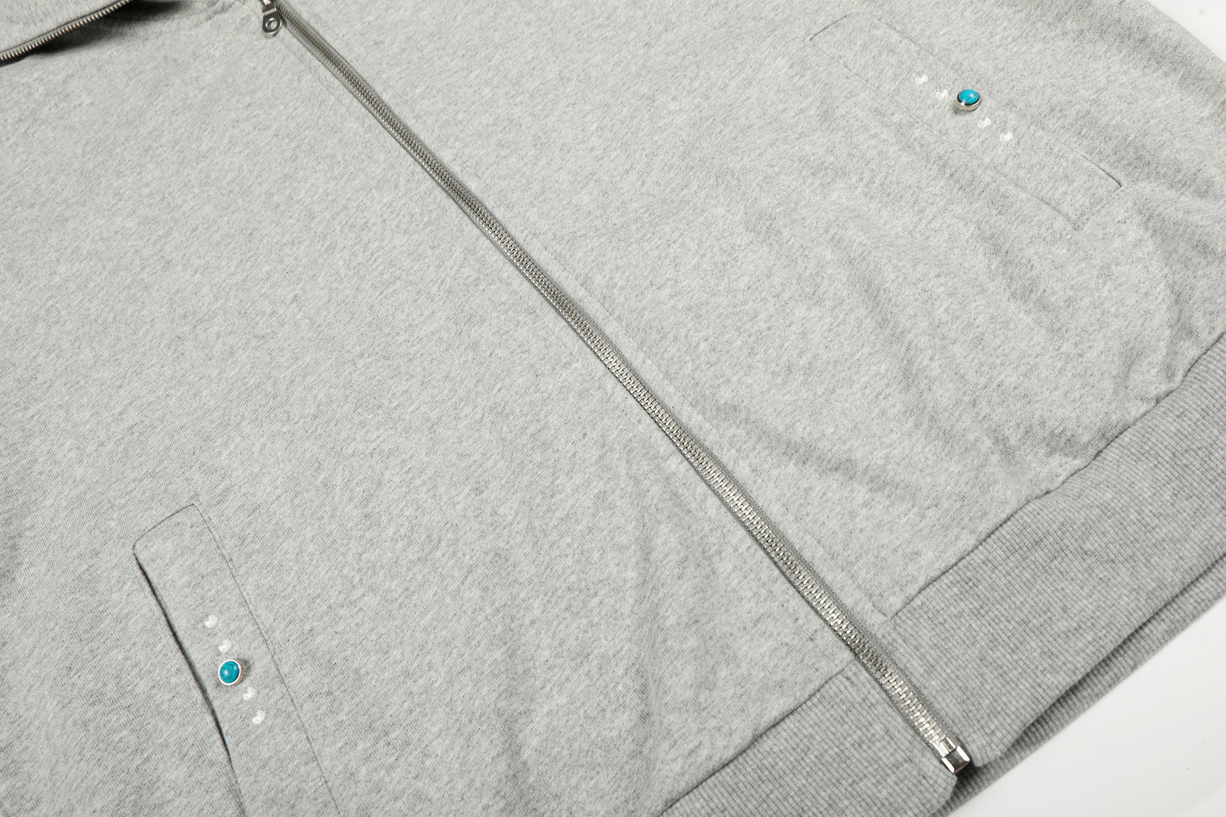STARRVAINT Minimal Dot-Detail Zip Hoodie