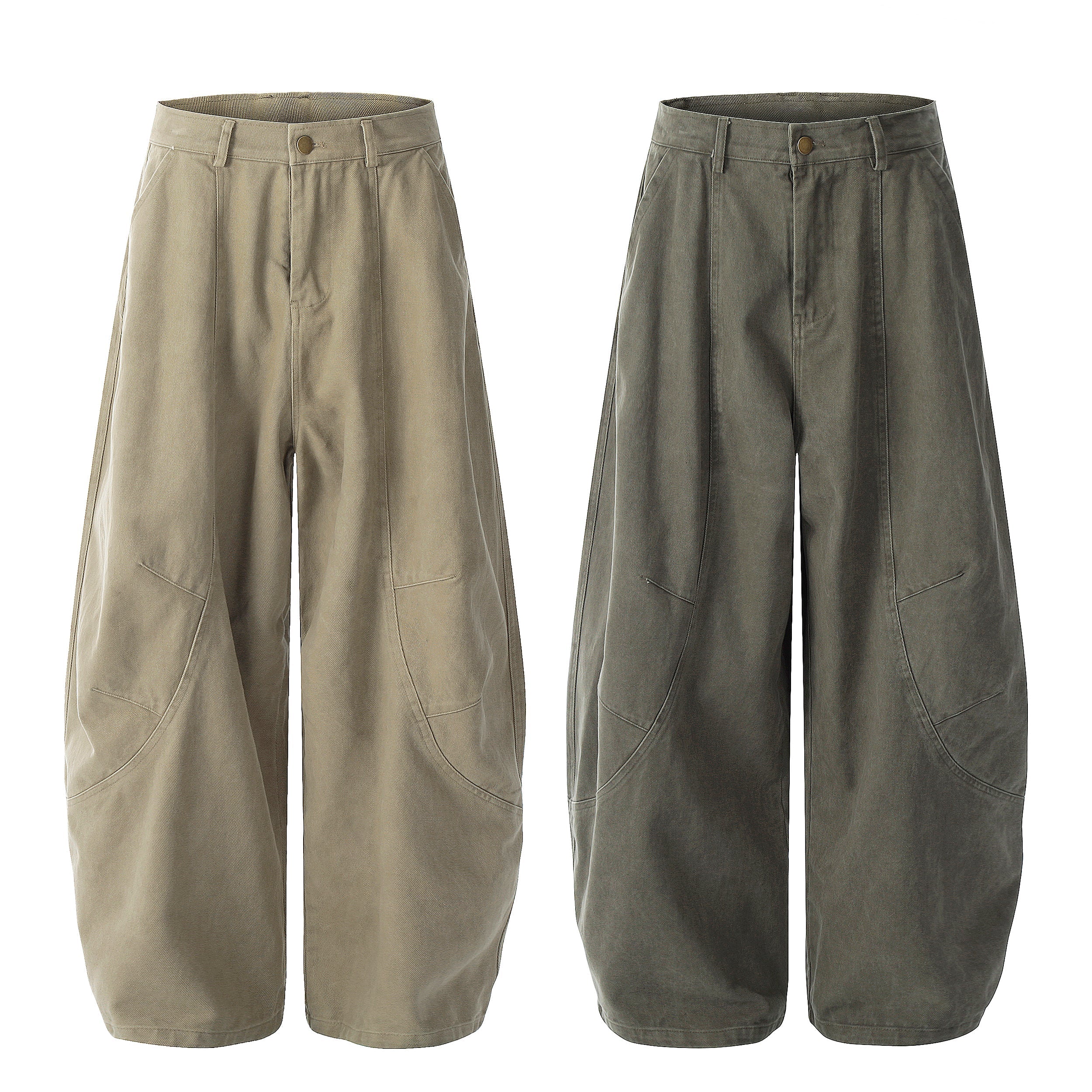STARRVAINT Vintage Arc-Pocket Balloon Pants