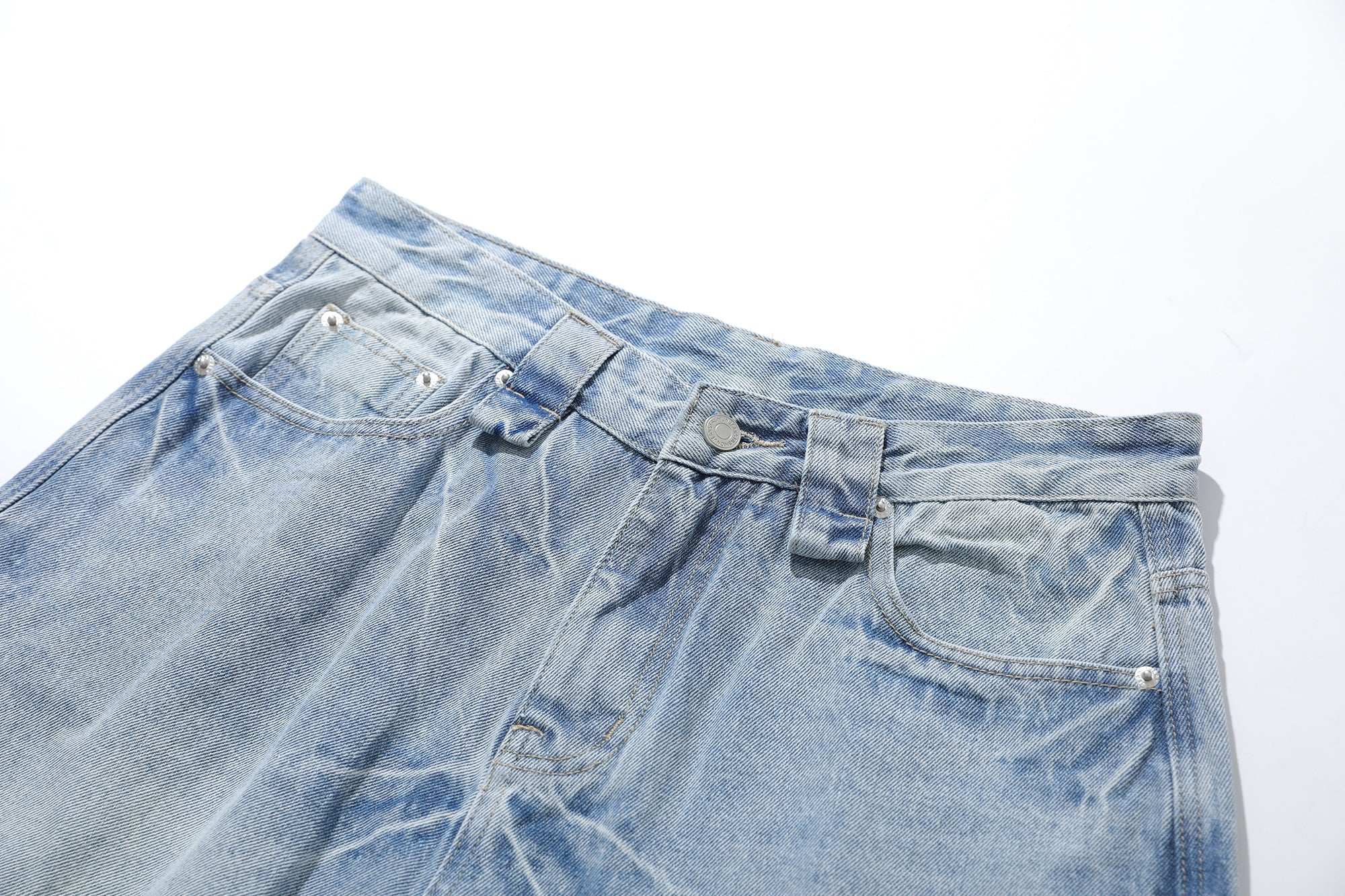 STARRVAINT Vintage Wash Wide-Leg Denim Shorts