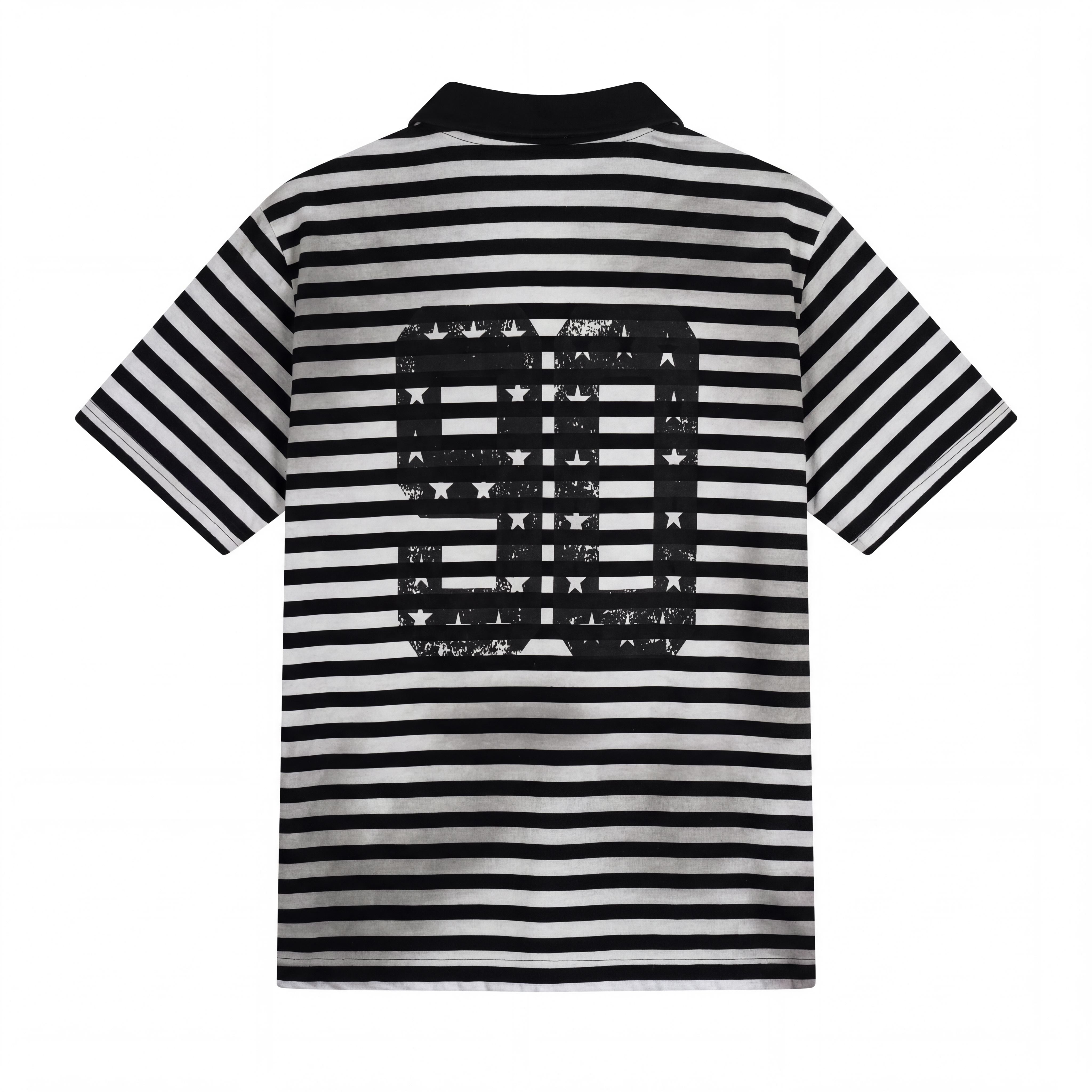 STARRVAINT “Stripe Crest Polo Tee”