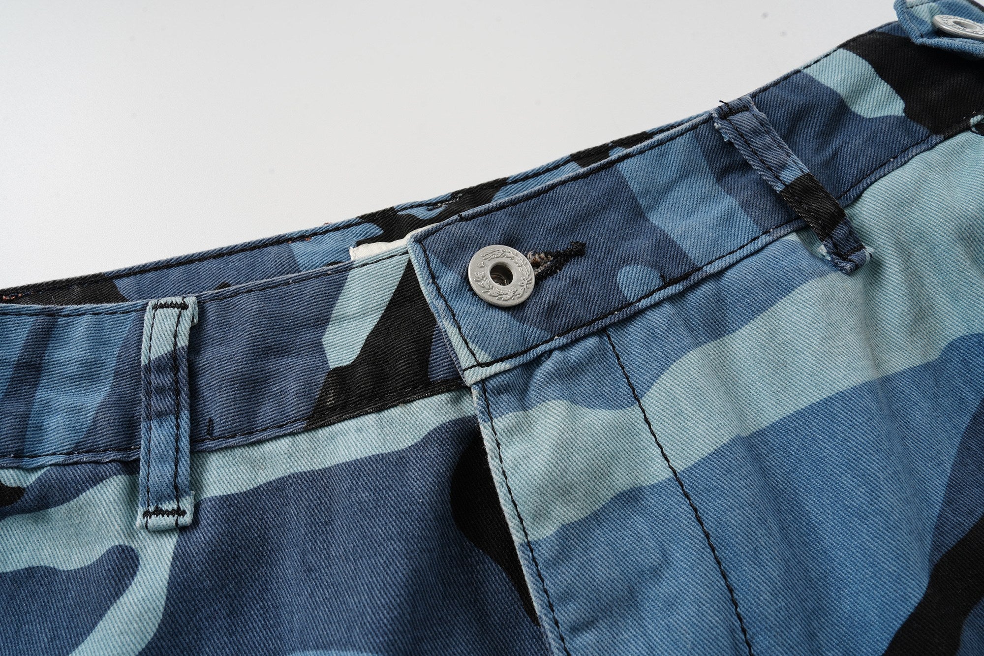 STARRVAINT Blue Camo Cargo Shorts