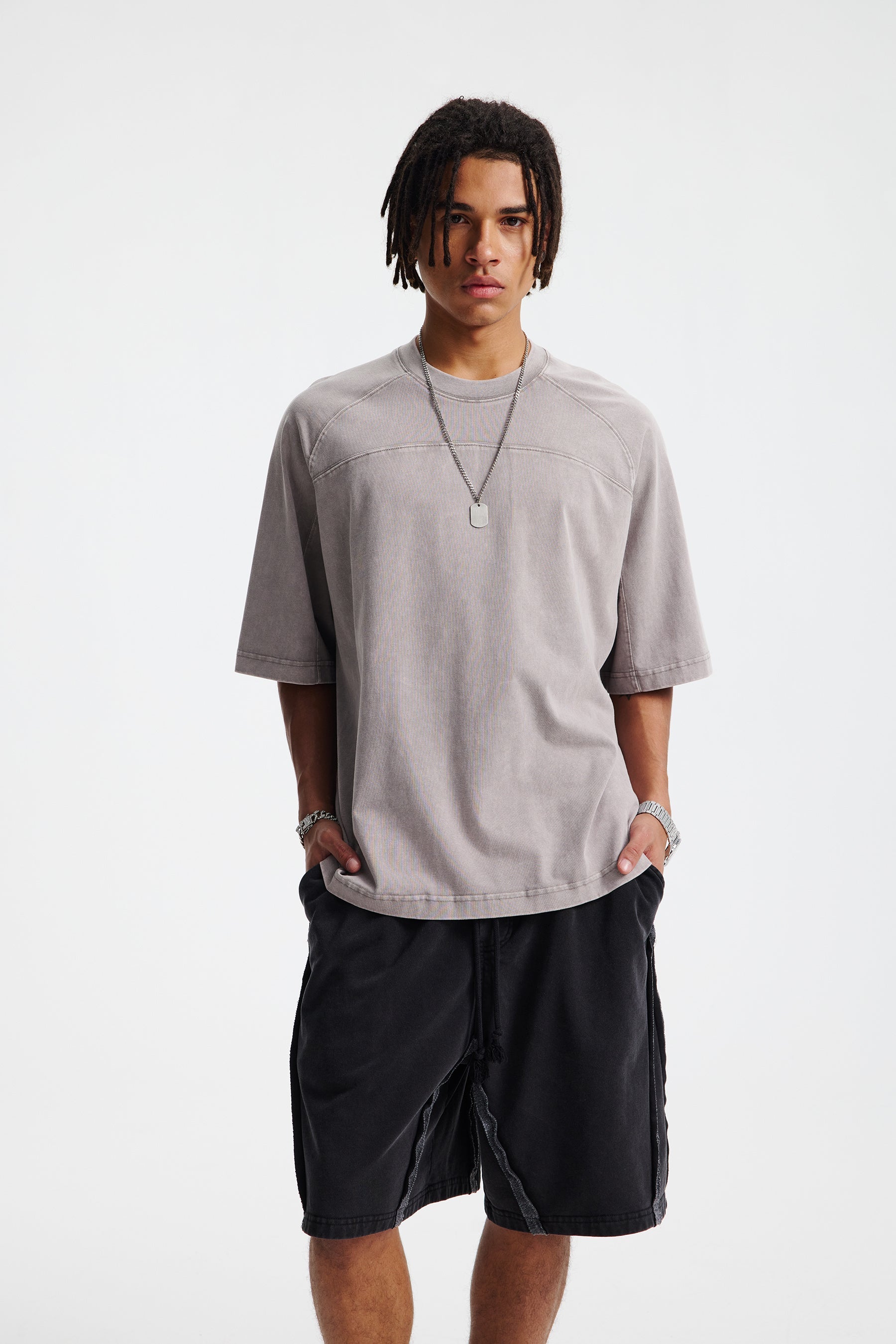 STARRVAINT Vintage Washed Short-Sleeve Cotton Tee
