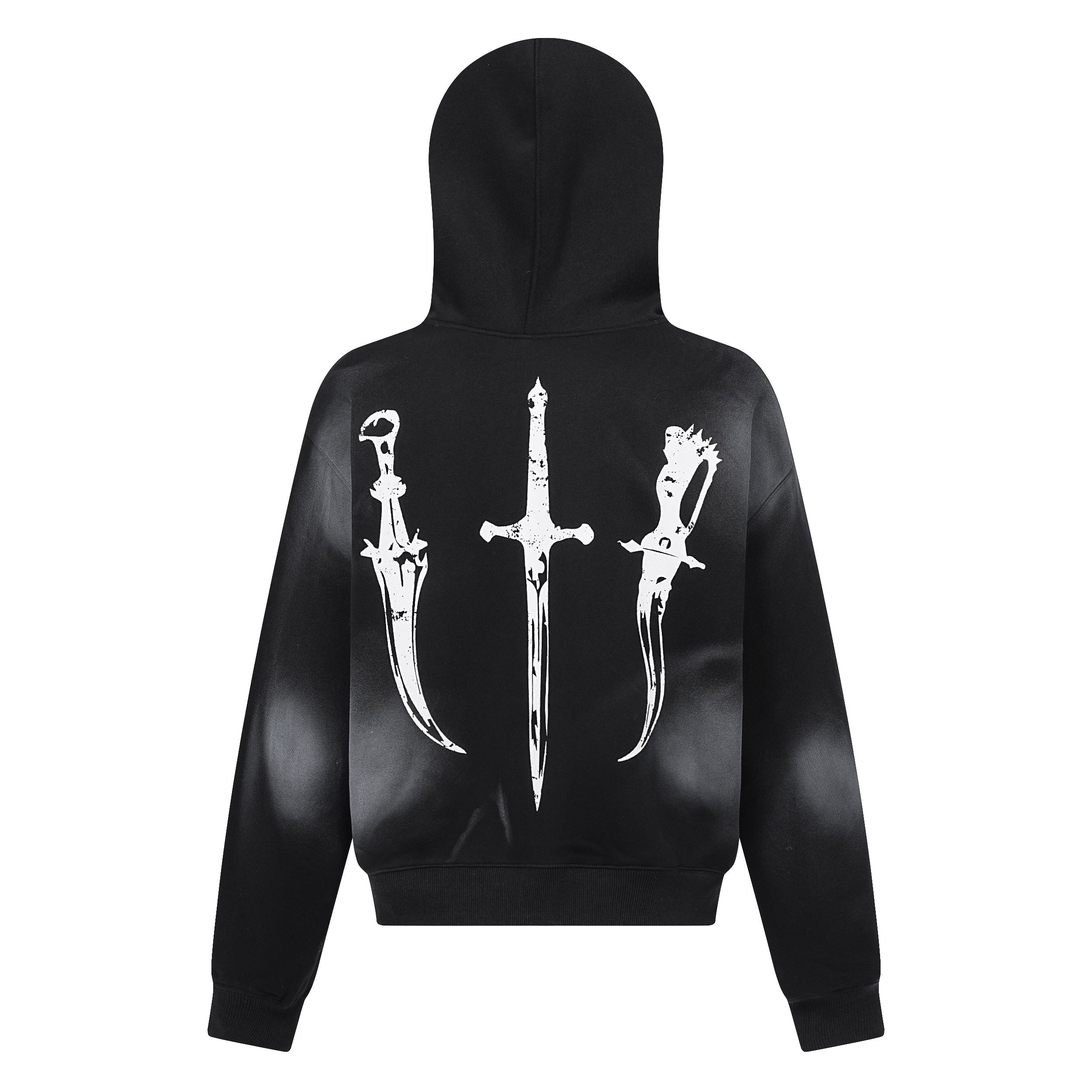 STARRVAINT Gothic Fur-Trim Zip-Up Hoodie