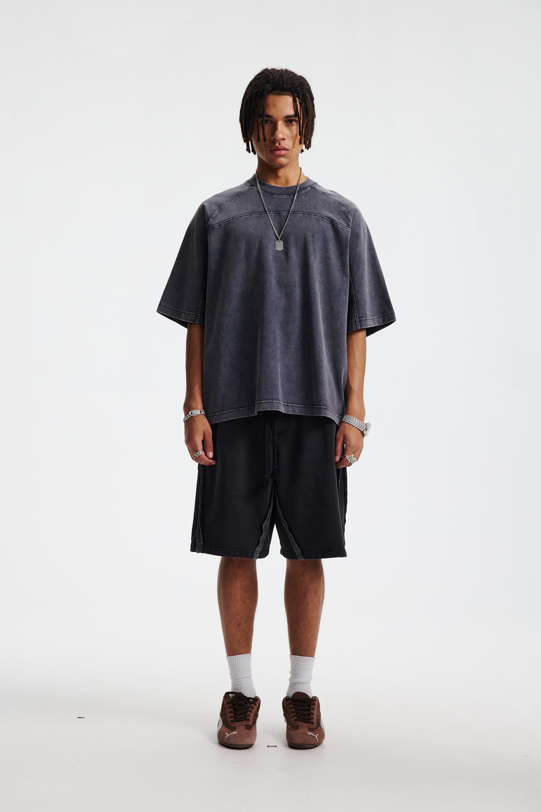STARRVAINT Vintage Washed Short-Sleeve Cotton Tee