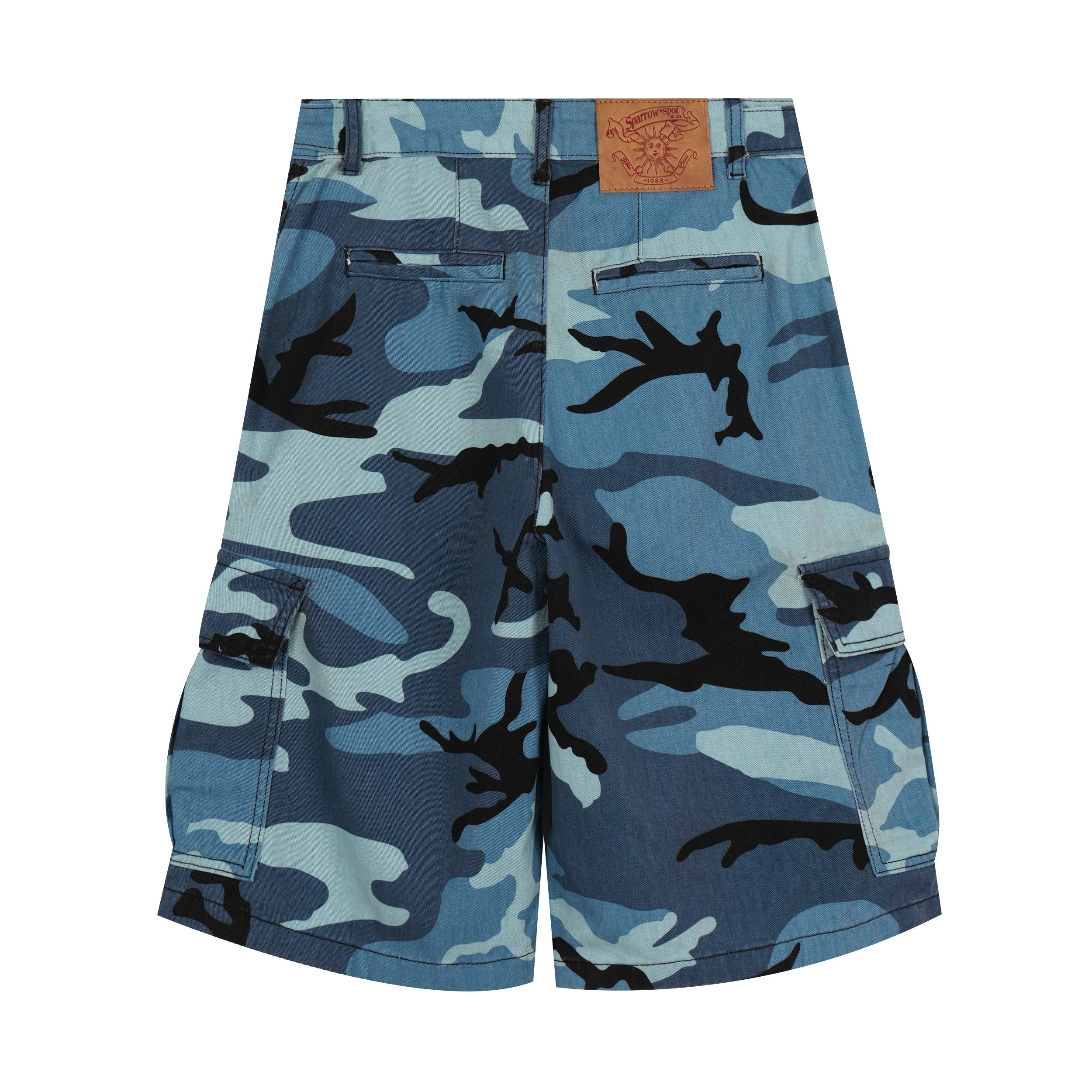 STARRVAINT Blue Camo Cargo Shorts