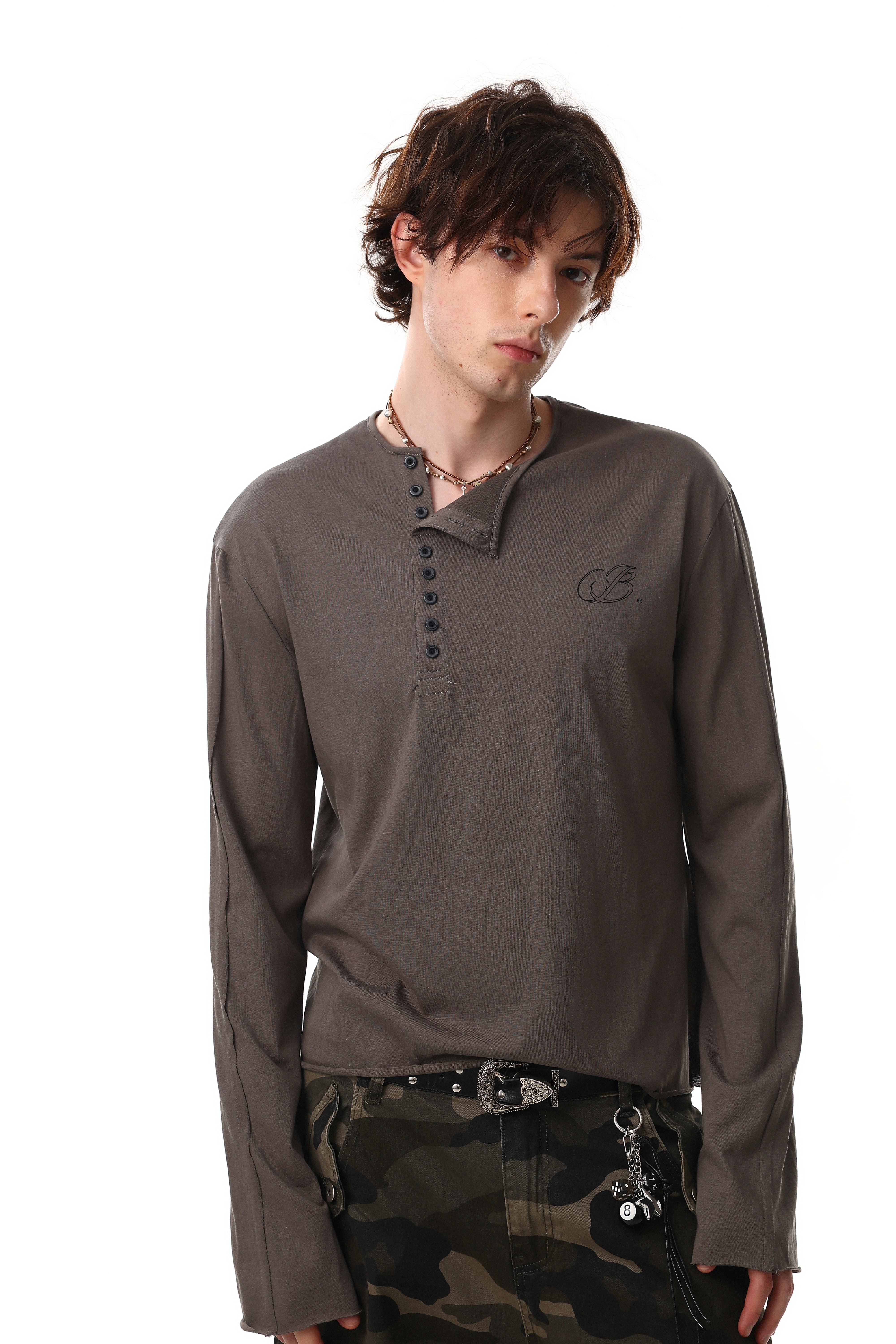 STARRVAINT Classic Henley Long Sleeve Tee