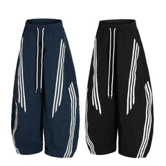STARRVAINT Nylon Multi-Stripe Track Wide-Leg Pants