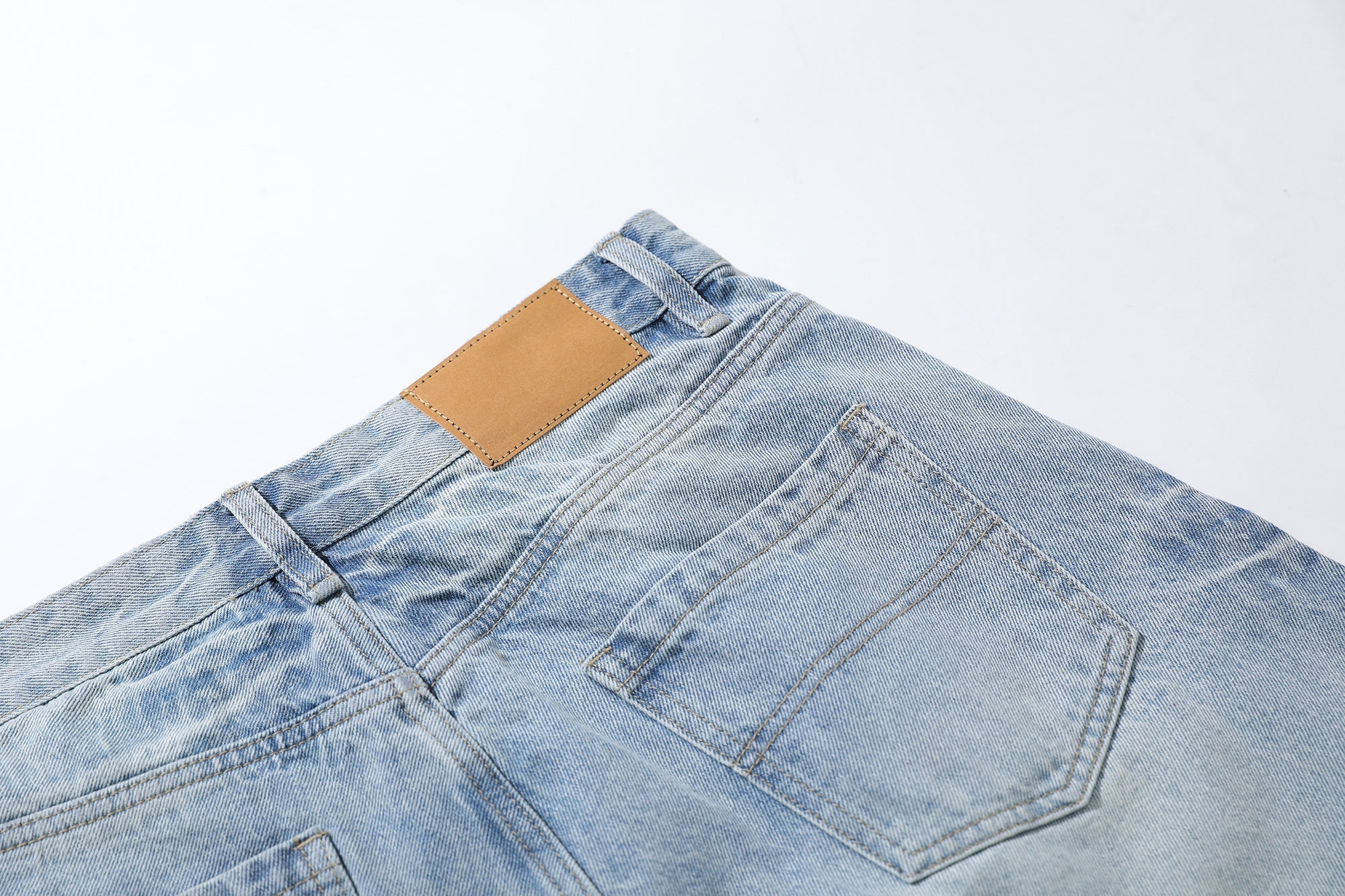 STARRVAINT Vintage Wash Wide-Leg Denim Shorts