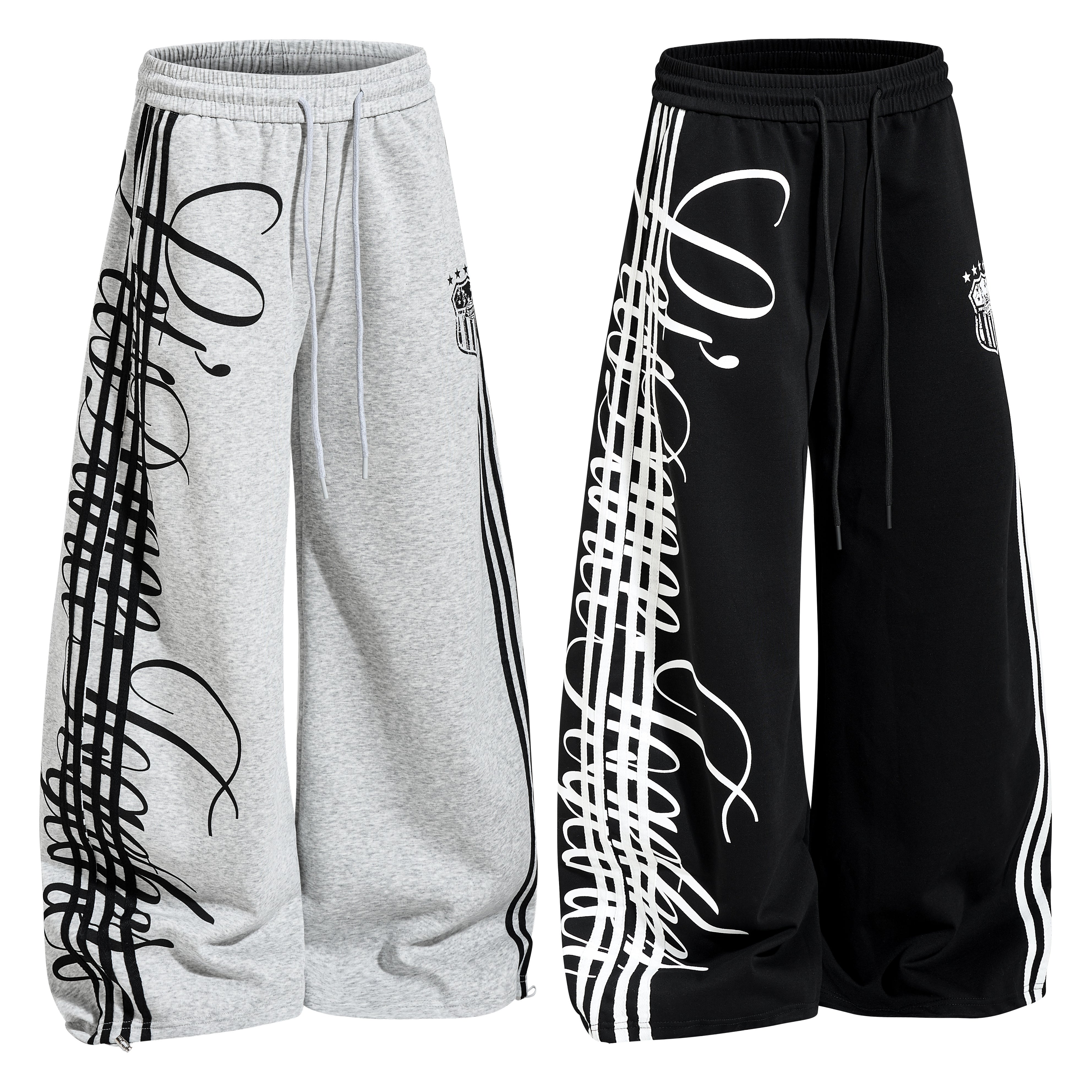 STARRVAINT Script Stripe Wide-Leg Sweatpants
