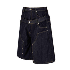 STARRVAINT “Double Waist Panel Denim Shorts”