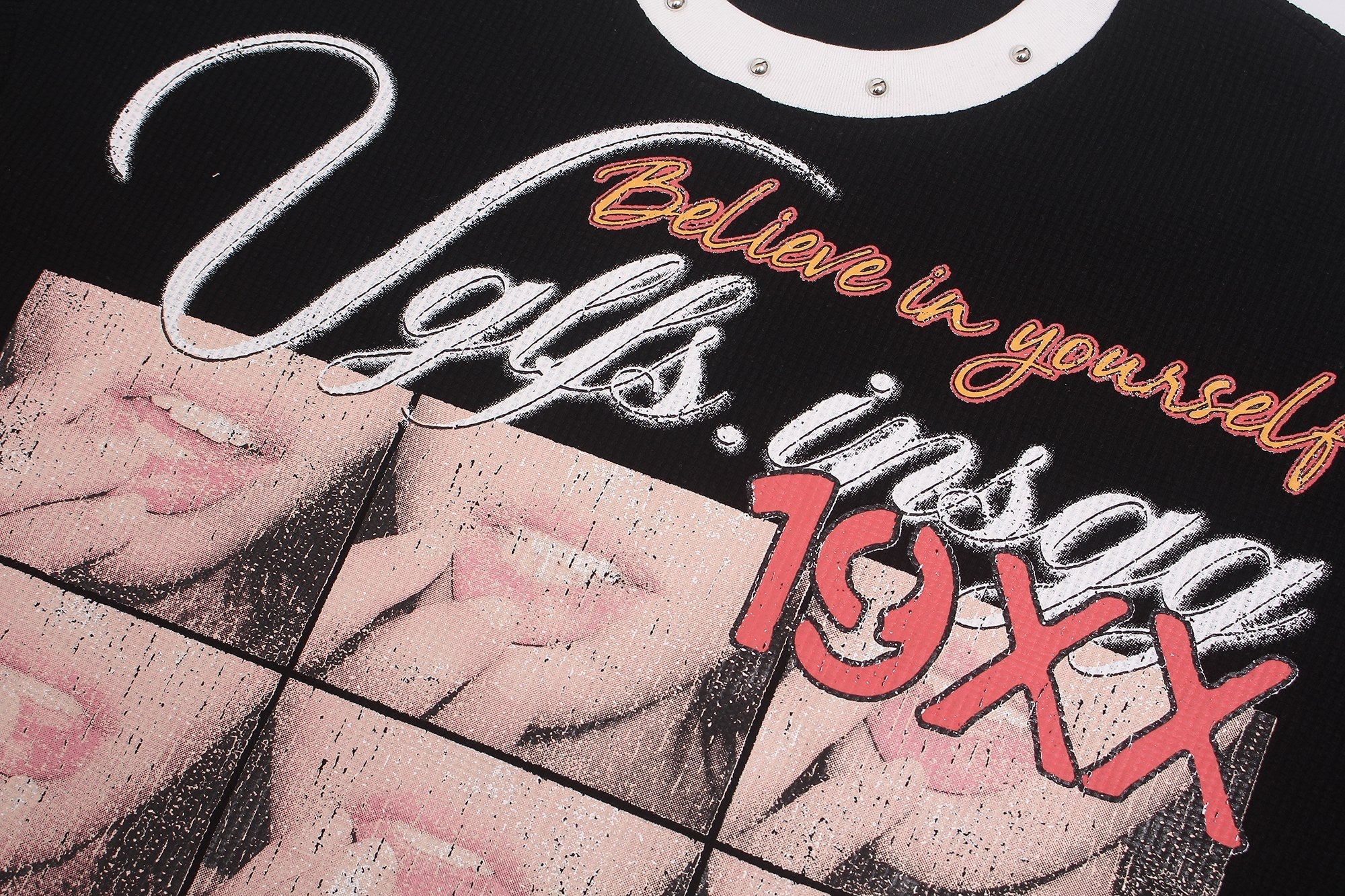 STARRVAINT Vintage Graphic Waffle Long Sleeve