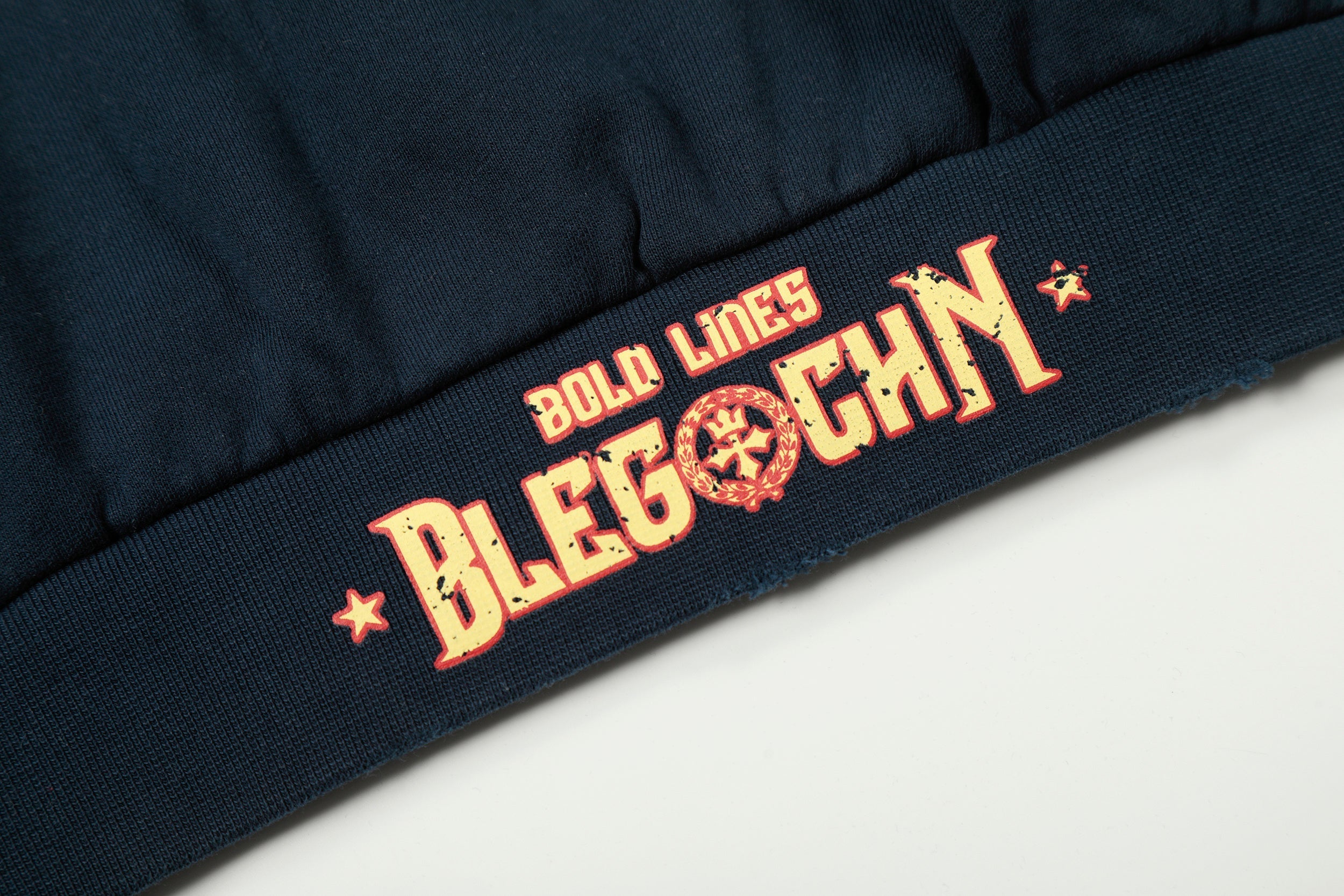 STARRVAINT Distressed Crest Zip-Up Hoodie