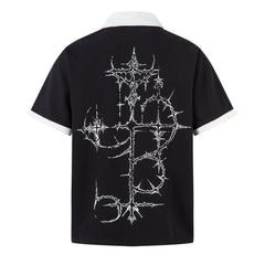 STARRVAINT Gothic Graphic Polo Shirt
