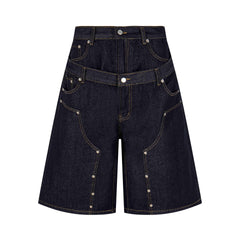 STARRVAINT “Double Waist Panel Denim Shorts”