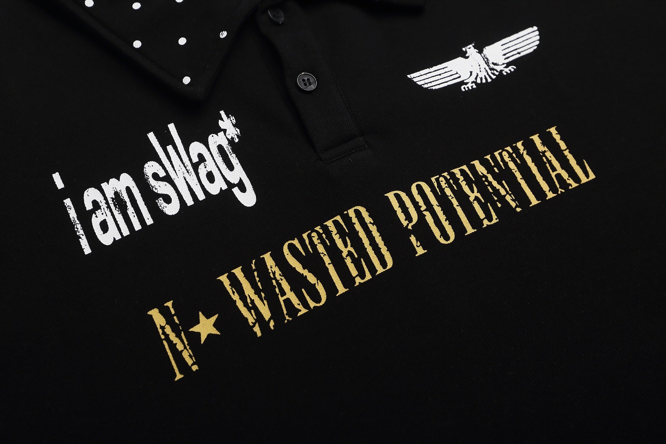 STARRVAINT Studded Collar Polo Shirt